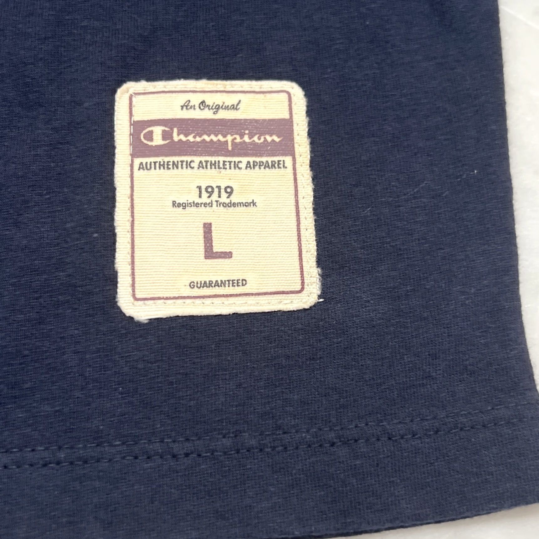 Champion Champion Jersey T Shirt Men Large Long Sleeve 19 Graphics Navy Blue Cotton Size US L / EU 52-54 / 3 - 3 Thumbnail