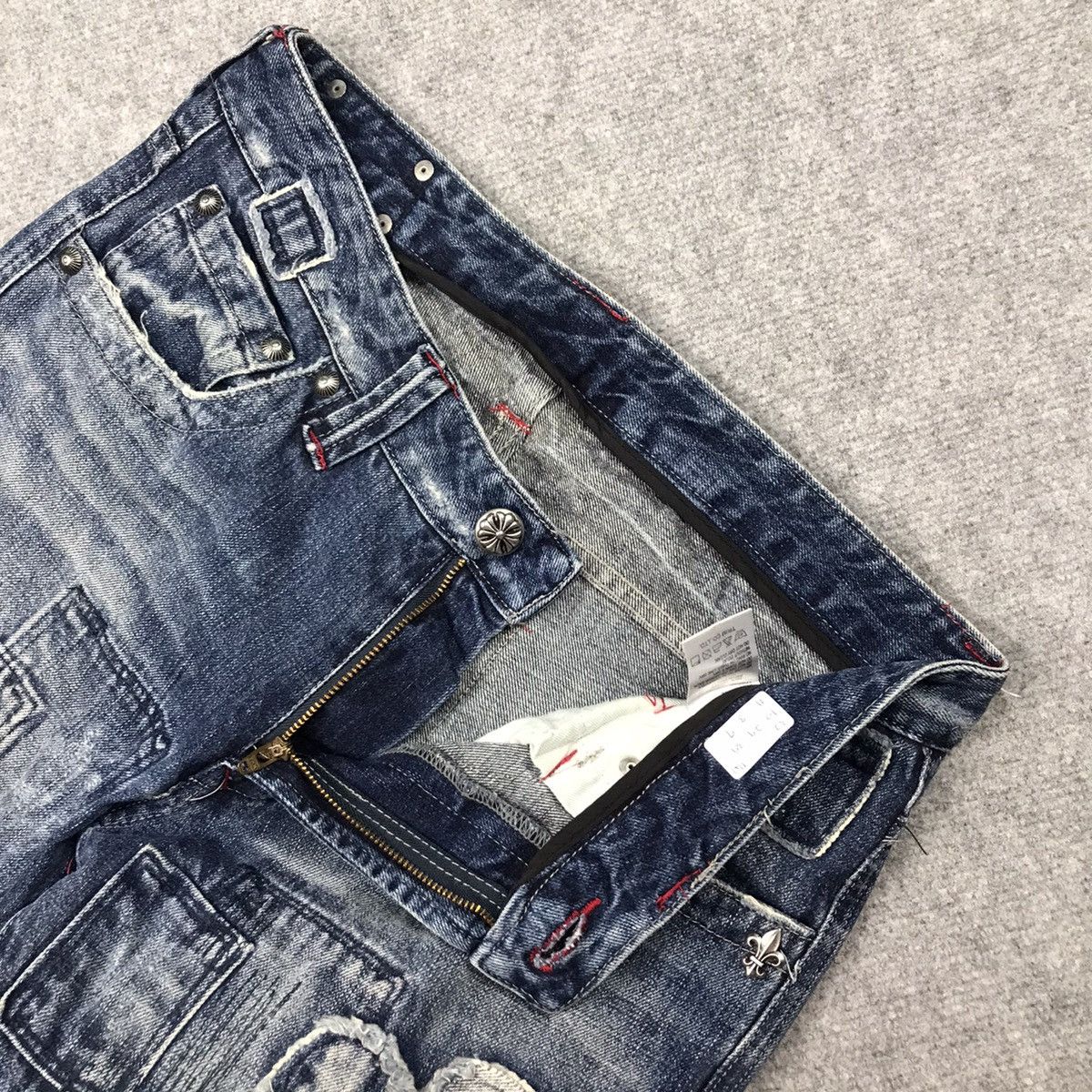 Japanese Brand × Le Grande Bleu (L.G.B.) FLARE PATCHWORK TRIM JAPAN BRAND BOOT CUT DENIM PANTS 141 Size US 30 / EU 46 - 19 Thumbnail