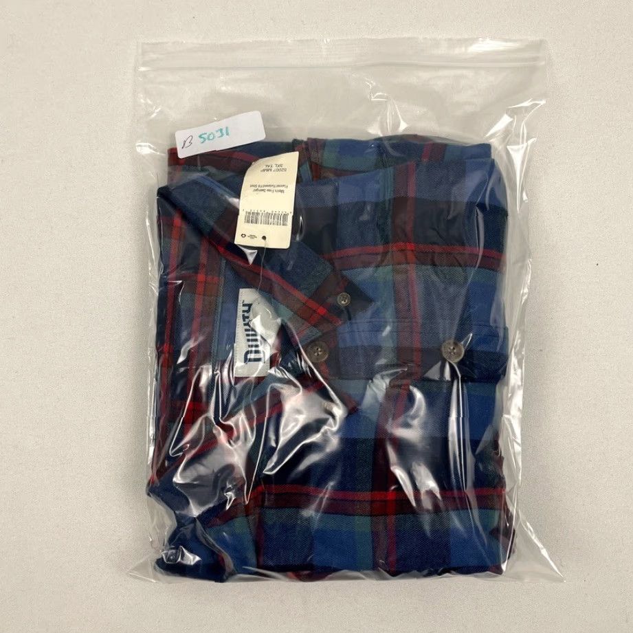 CO Duluth Trading Co Free Swingin Flannel Shirt Mens 3XLT Tall Relaxed Blue Plaid Size US XXL / EU 58 / 5 - 8 Thumbnail