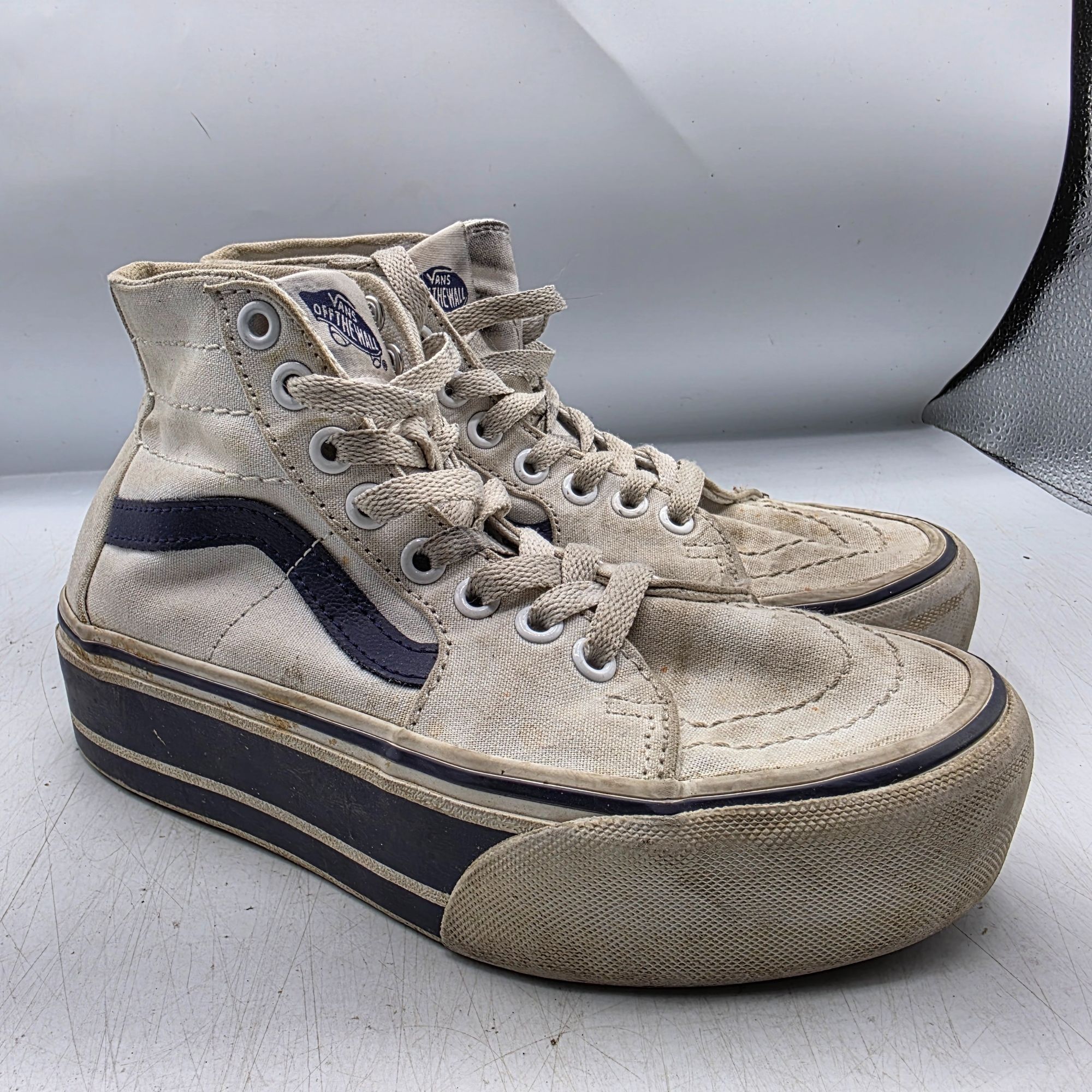 Vans Vans SK8 Hi Tapered Womens Size 5 Stackform Navy True White Size US 5 / IT 35 - 1 Thumbnail