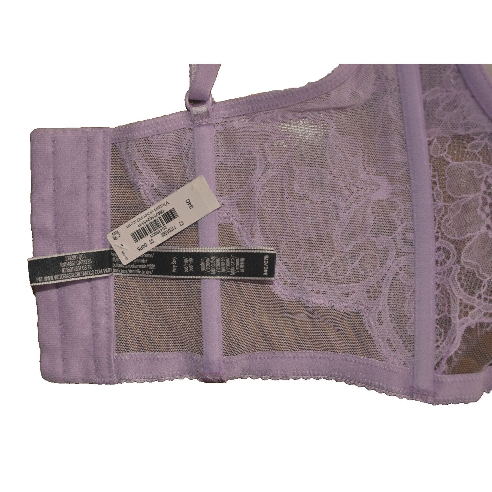 Victoria's Secret NWT VICTORIAS SECRET Lilac Floral Lace Corset Bra Size 34C Size ONE SIZE - 7 Thumbnail