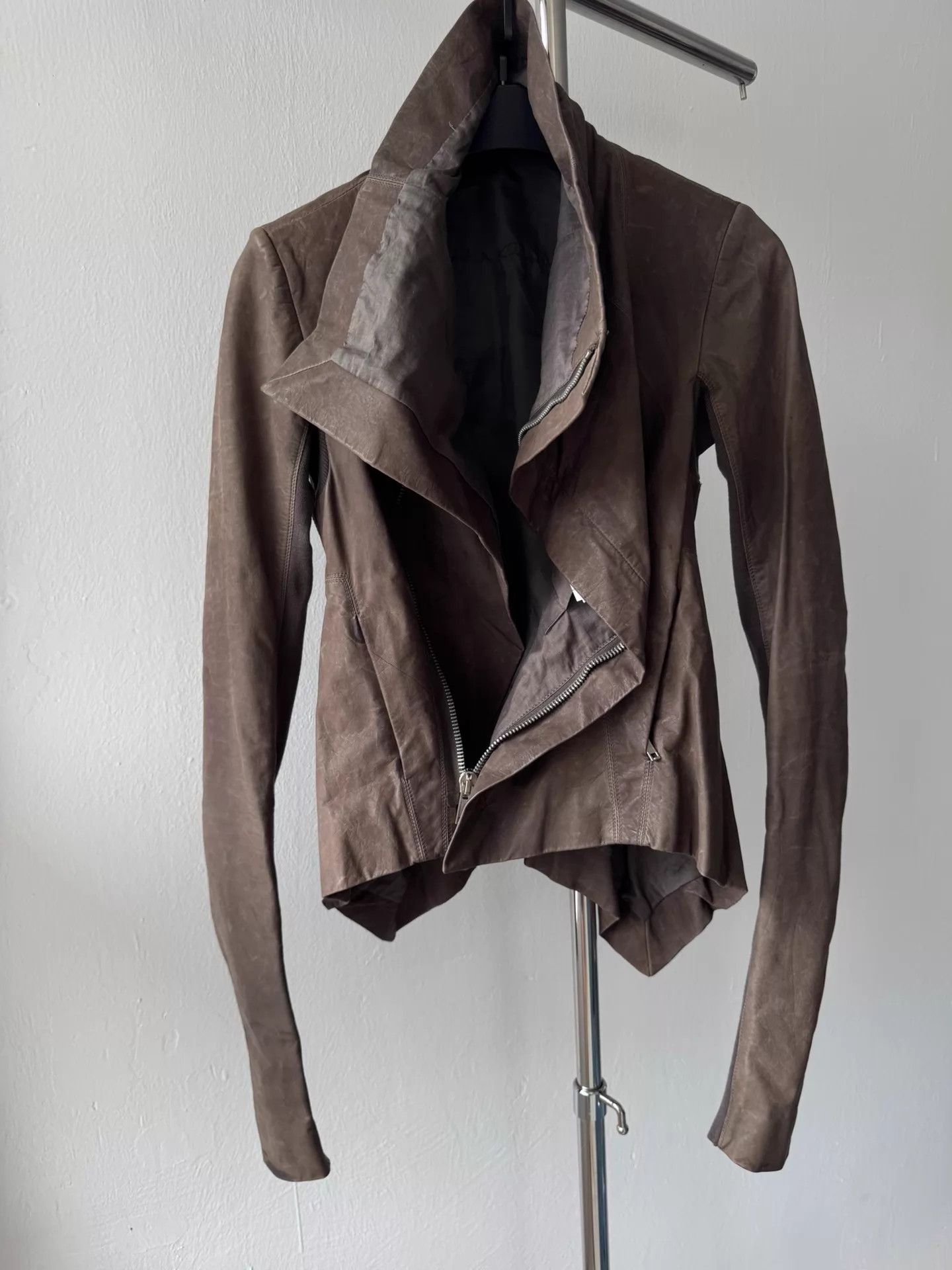Rick Owens Rick Owens 10SS Naska Biker Leather Jacket Brown IT38 Size XS / US 0-2 / IT 36-38 - 4 Thumbnail