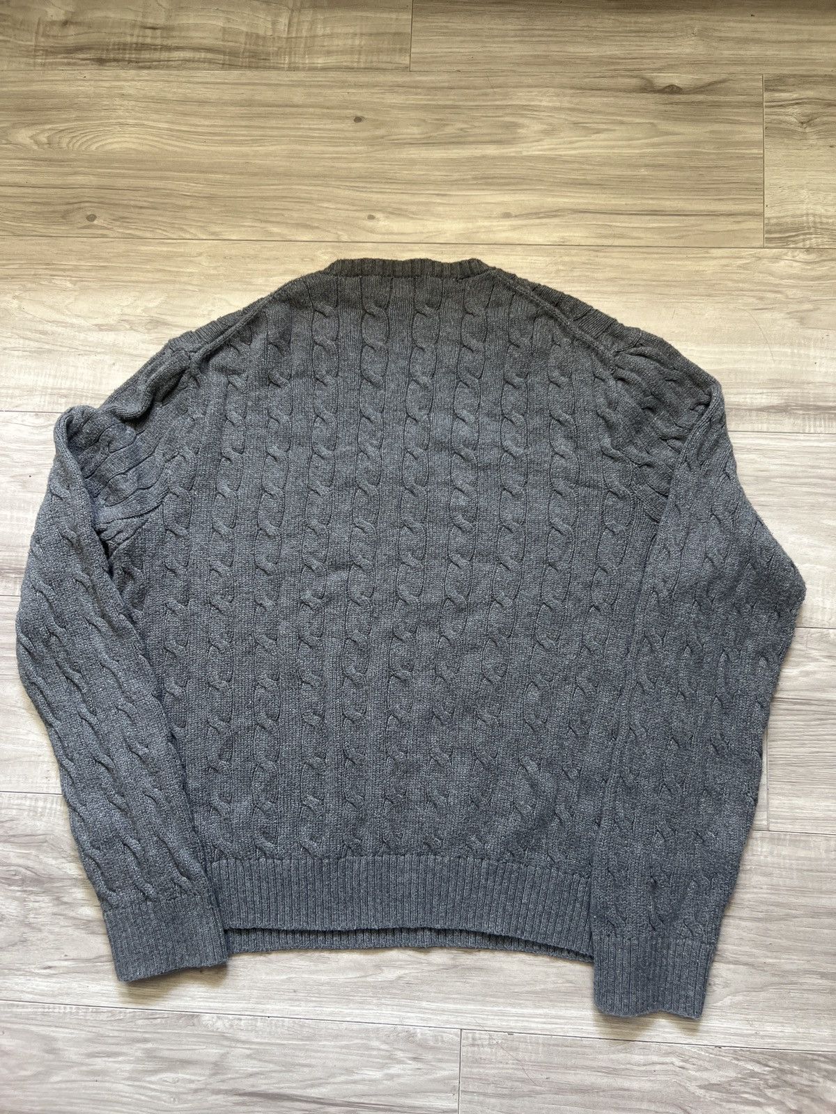 Polo Ralph Lauren Polo Ralph Lauren Mens Cable Knit Grey Crew Neck Sweater Size US XXL / EU 58 / 5 - 5 Thumbnail