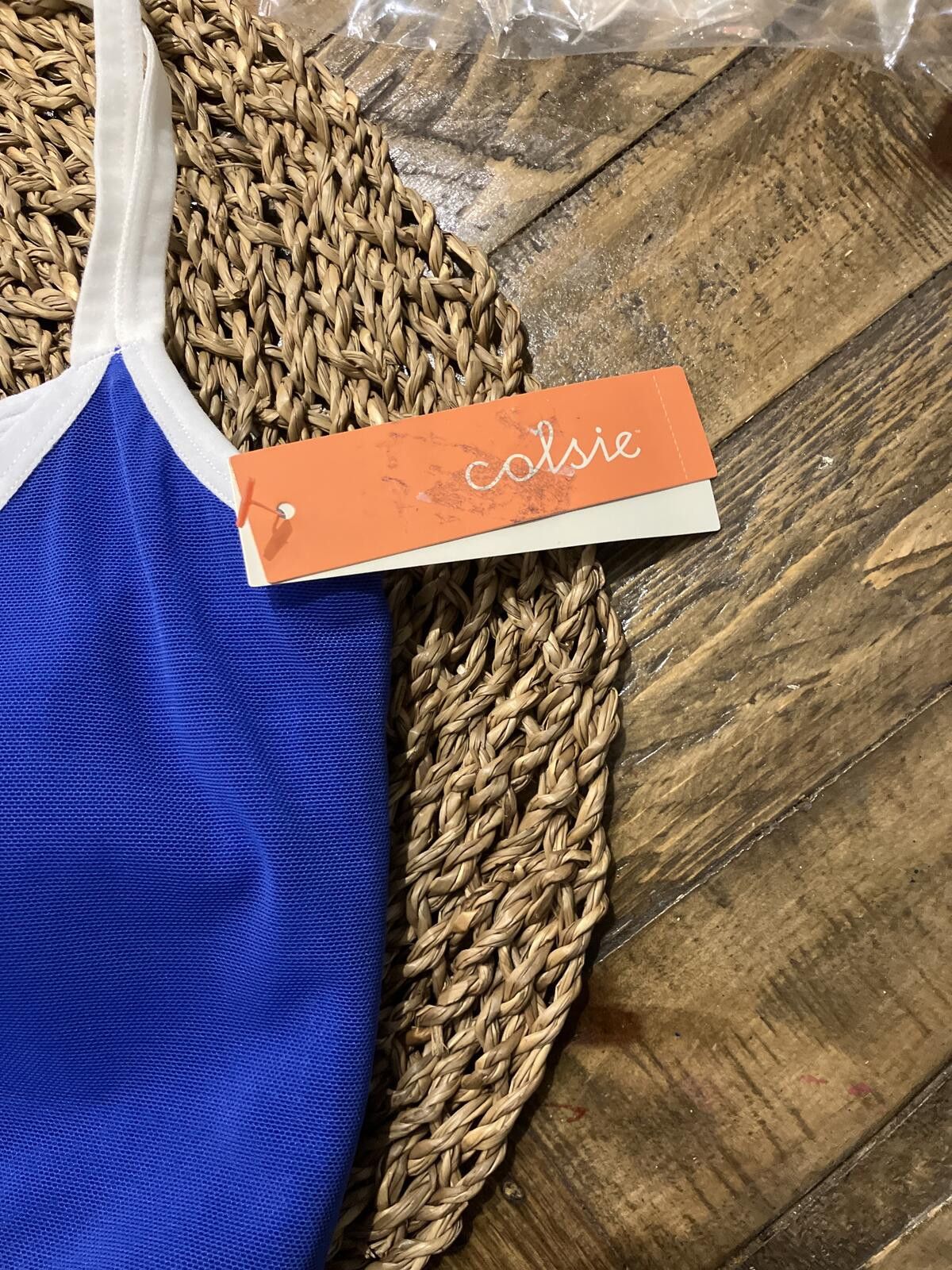 Other NWT Colsie Blue Sports Bra with White Trim, Size Small Size ONE SIZE - 3 Thumbnail