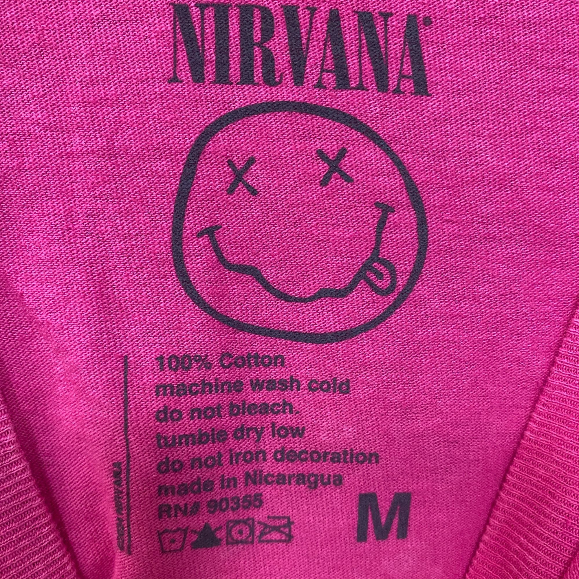 Nirvana Nirvana Nevermind Album Dead Smiley Pink T-Shirt Medium Size US M / EU 48-50 / 2 - 4 Thumbnail