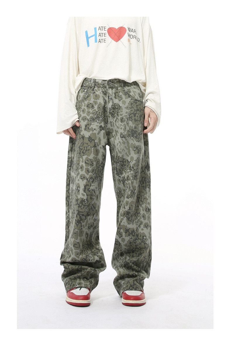 Japanese Brand × Vintage American retro style leopard street hip-hop washed trousers Size US 32 / EU 48 - 1 Thumbnail