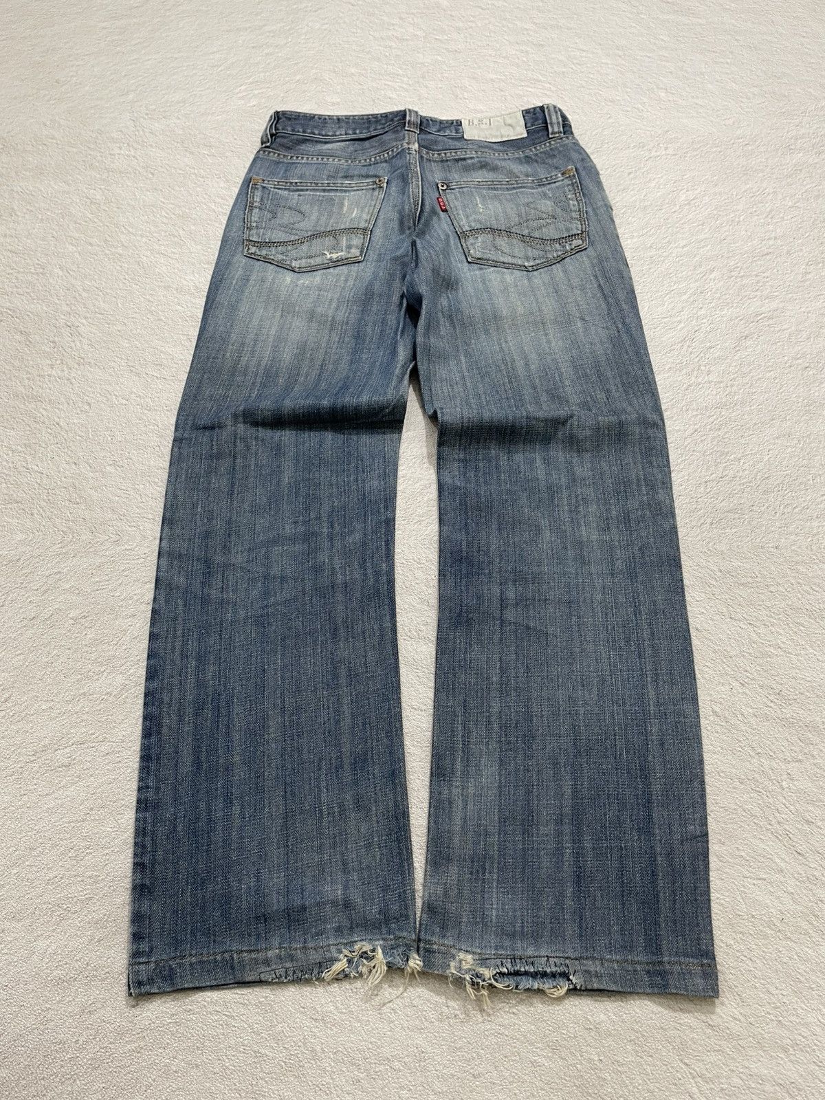 Japanese Brand 2000s Distressed Washed Blue Jeans Y2K Size US 29 - 9 Thumbnail