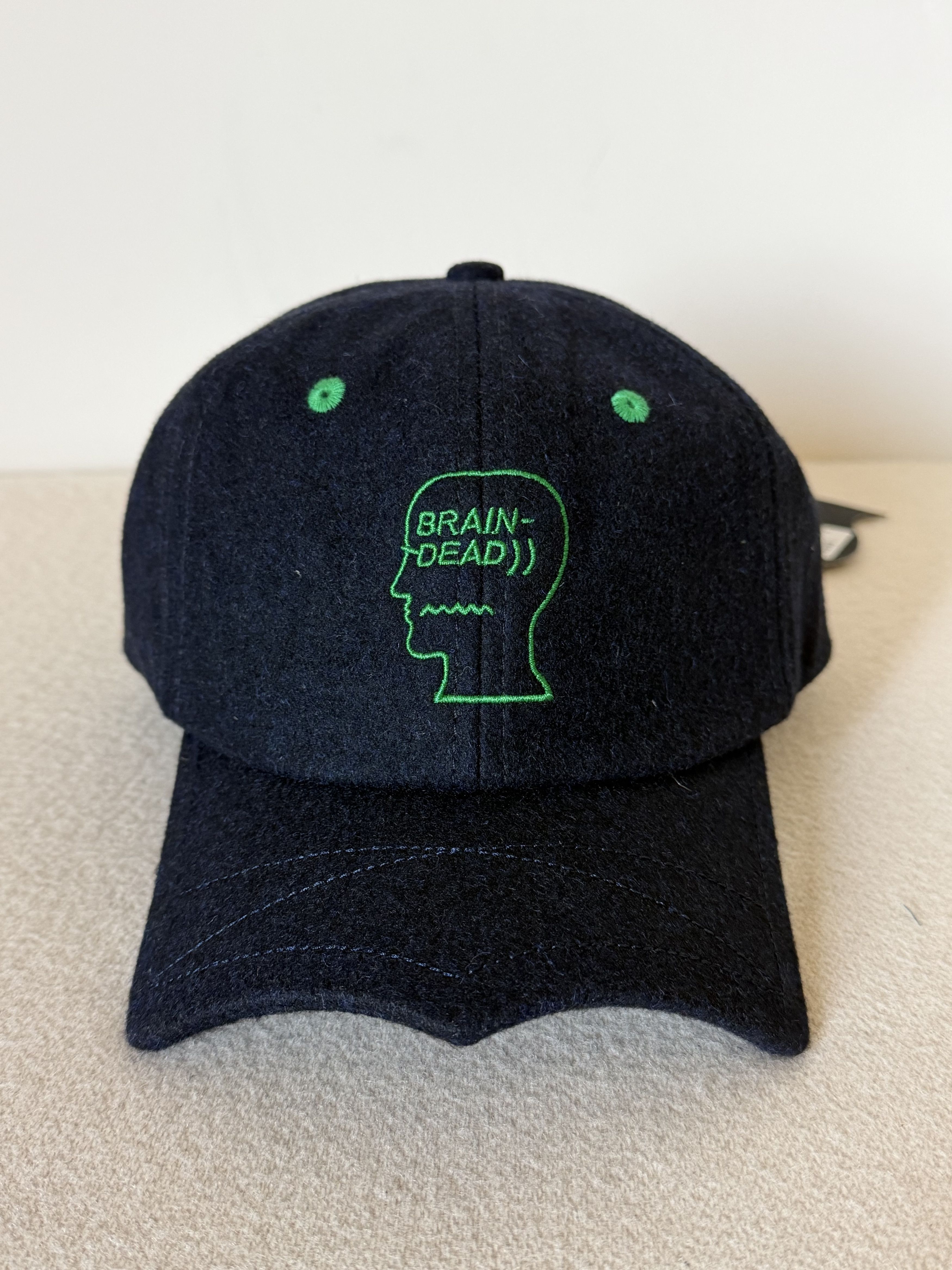 Brain Dead Batwing Logo Hat in Navy Blue