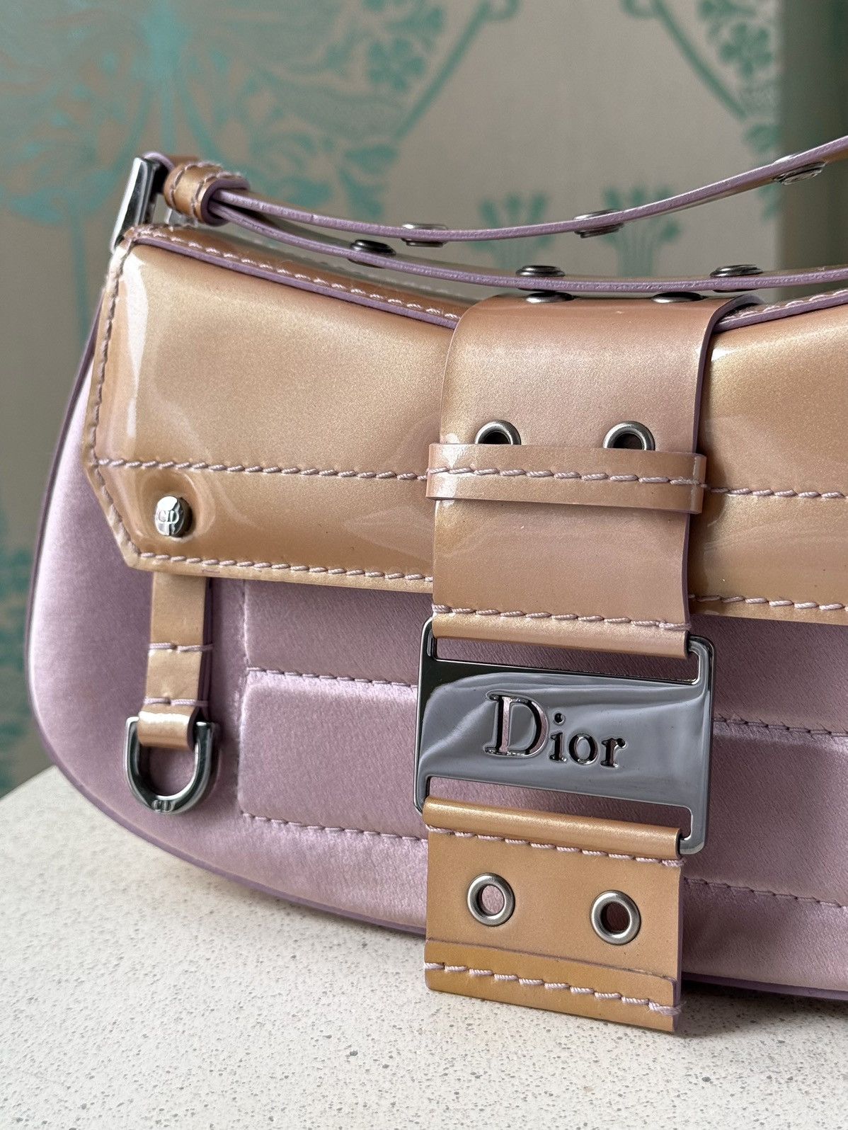 Dior 2002 Dior Street Chic Mini Columbus Pink Satin Clutch Bag Size ONE SIZE - 7 Thumbnail