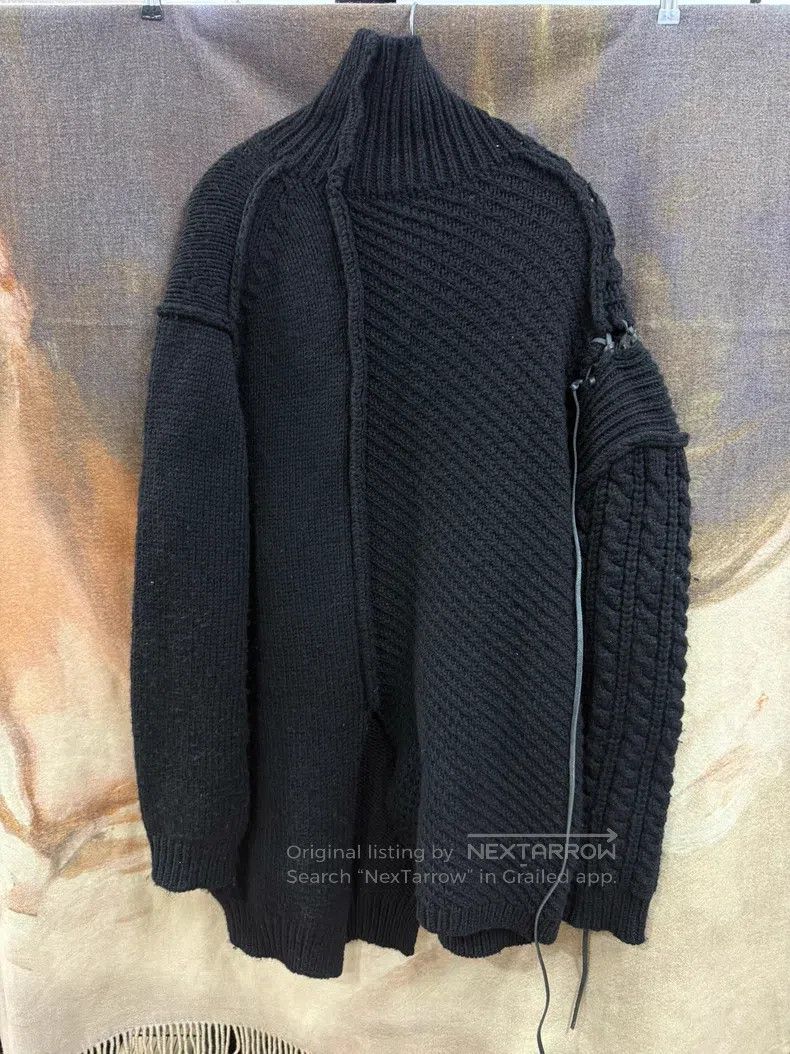 Yohji Yamamoto YOHJI YAMAMOTO Patchwork Sheepskin Cropped Knit Sweater Size US M / EU 48-50 / 2 - 5 Thumbnail