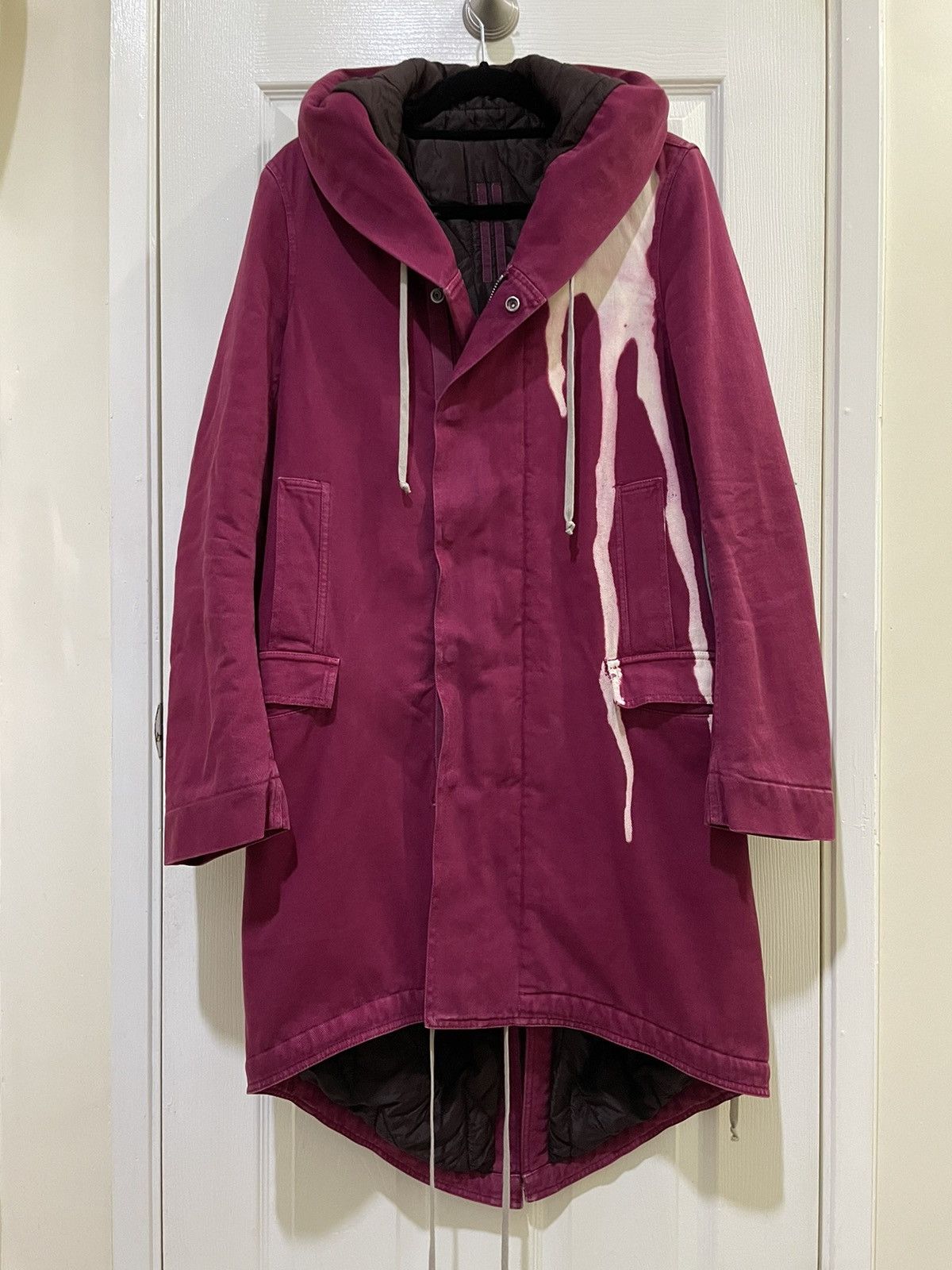 Rick Owens Rick Owens 1/1 Fuschia Vomit Fishtail Parka Sample | Grailed