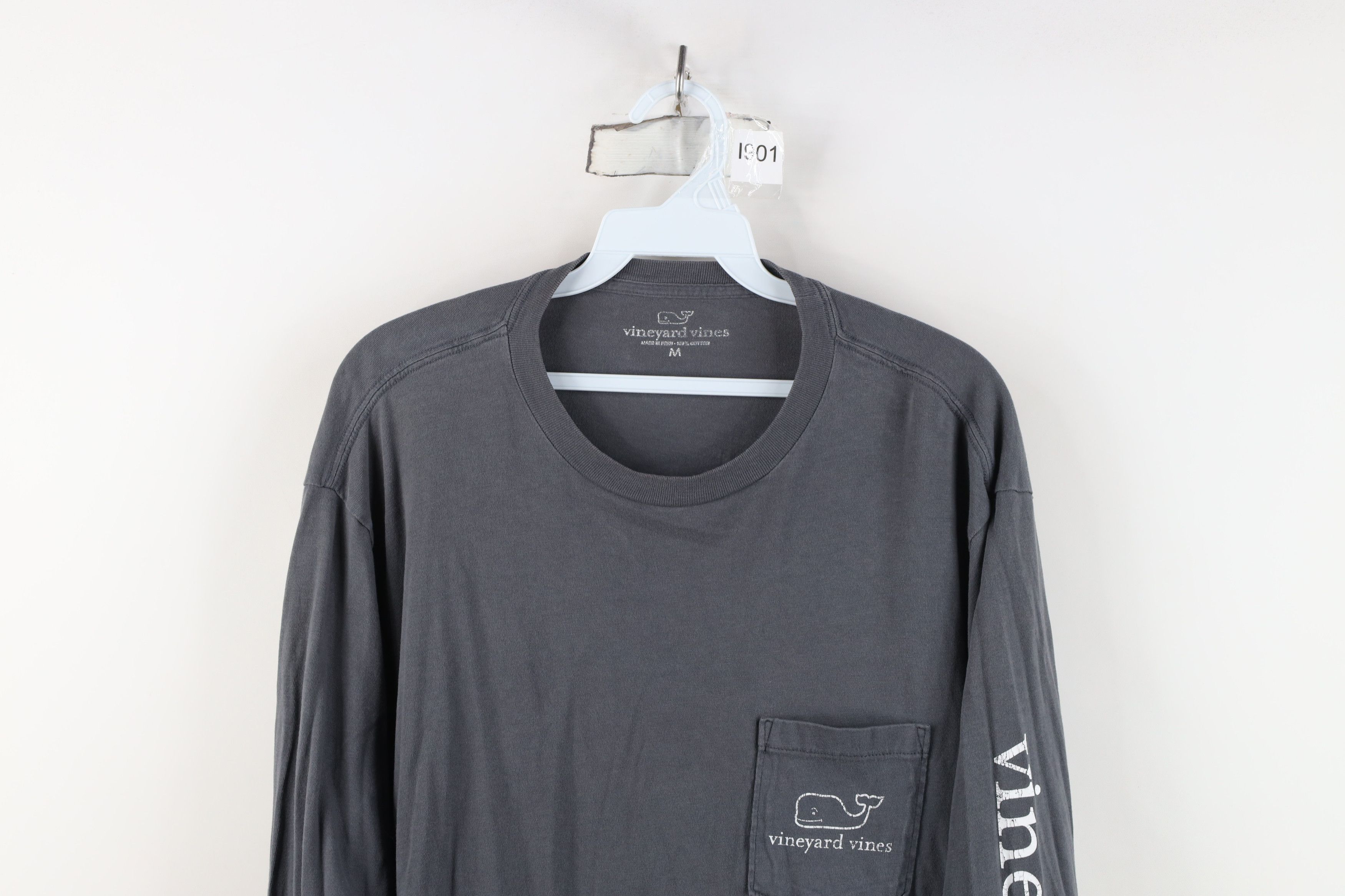 Vineyard Vines Vineyard Vines Spell Whale Long Sleeve Pocket T-Shirt Gray Size US M / EU 48-50 / 2 - 2 Thumbnail