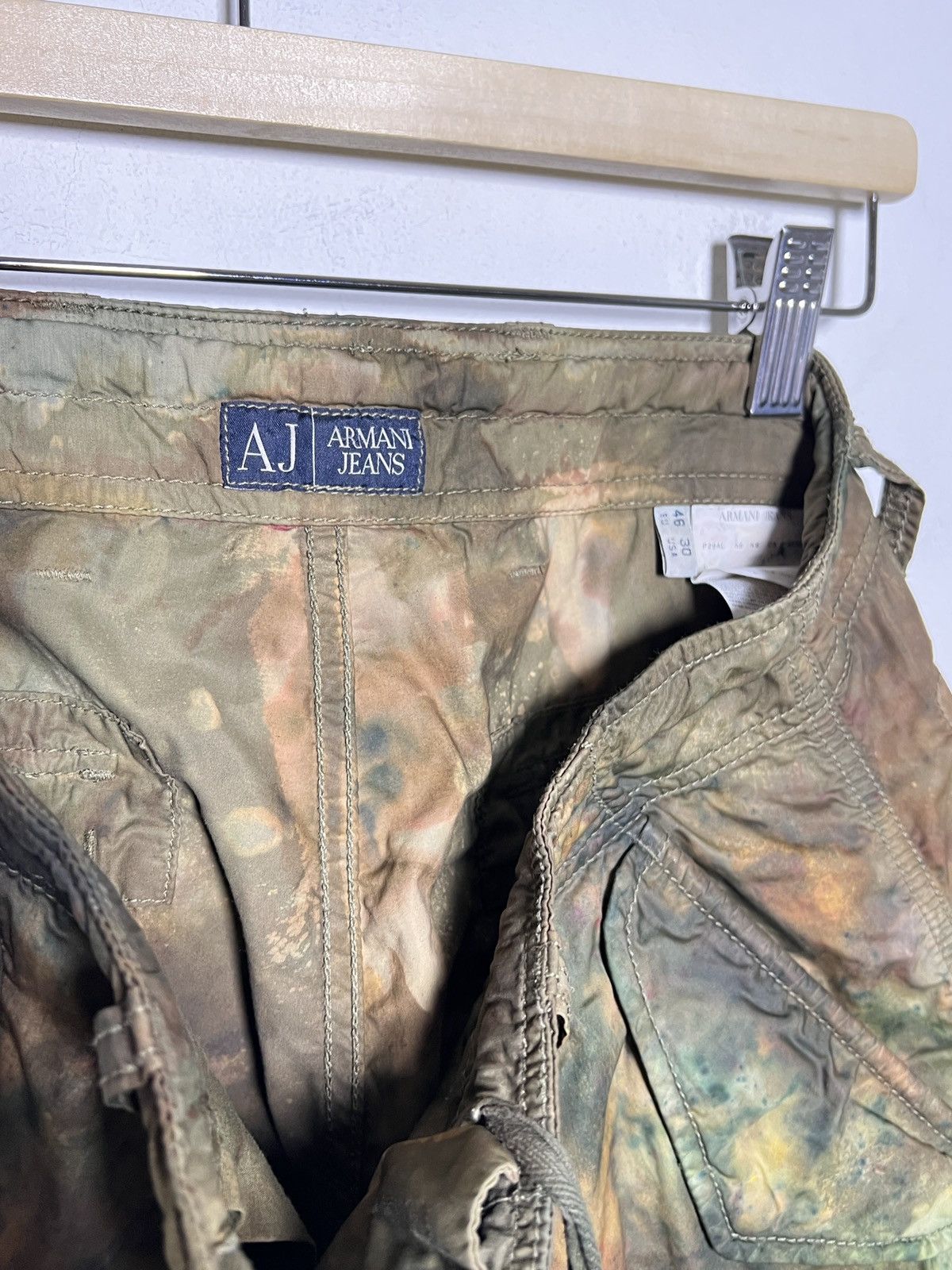 Giorgio Armani giorgio armani tie dye cargo camo multipocket army pants Size US 31 - 14 Thumbnail