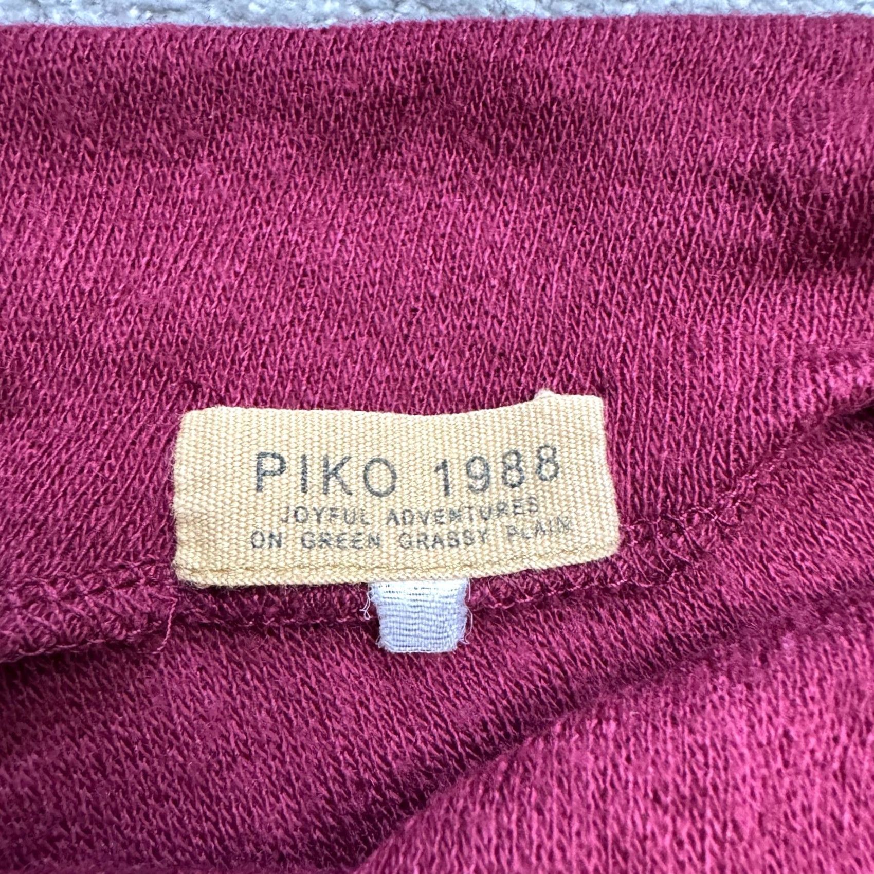 Vintage Piko 1988 Tunic Sweater Top Womens Medium Burgundy Red Short Sleeve Acrylic Knit Shirt Blouse Size M / US 6-8 / IT 42-44 - 7 Thumbnail