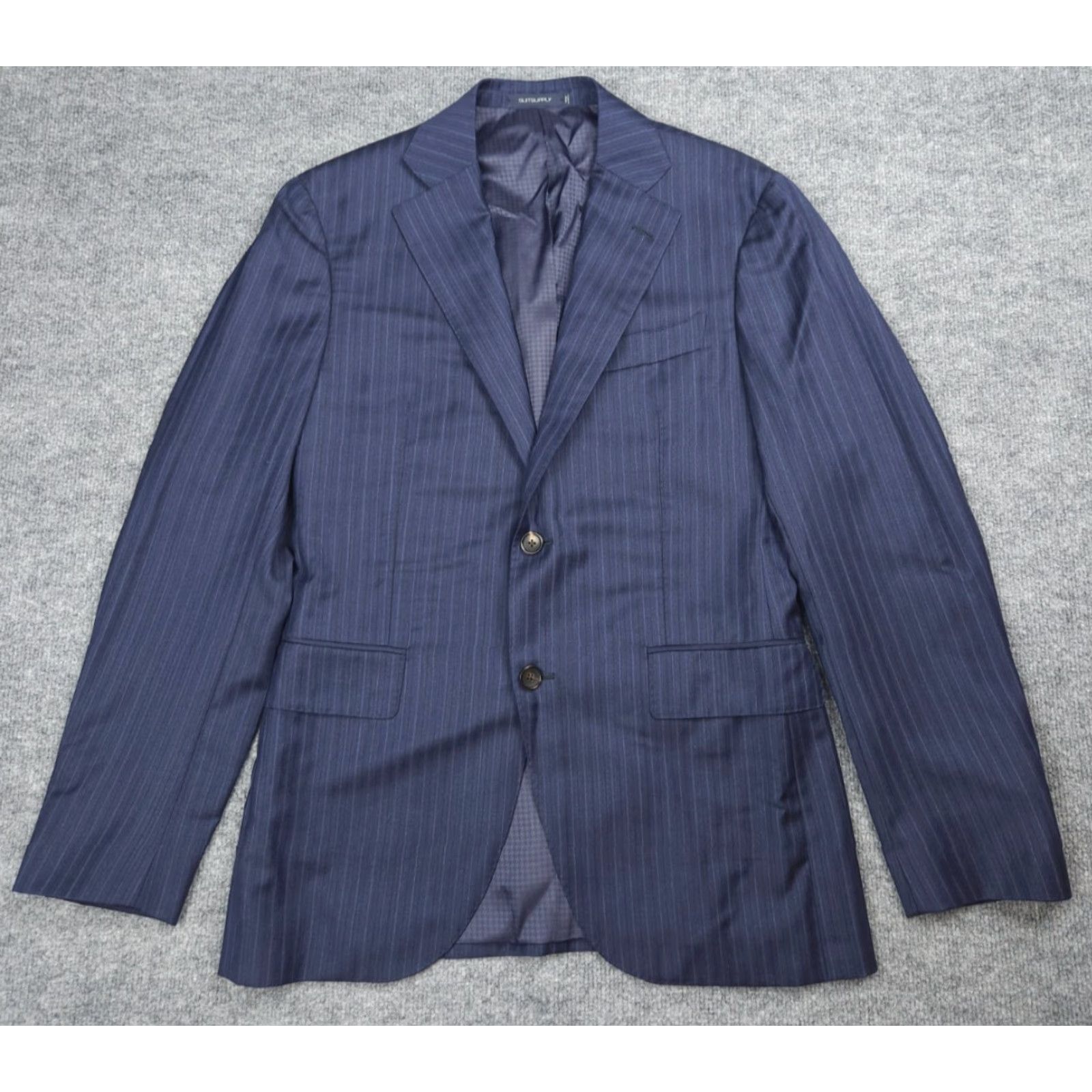 Suitsupply Suitsupply La Spalla Blazer Jacket Men 40 Blue Wool Striped Super 130s Two-Button Double-Vented Regular Jacket Mens Size 40R - 3 Thumbnail