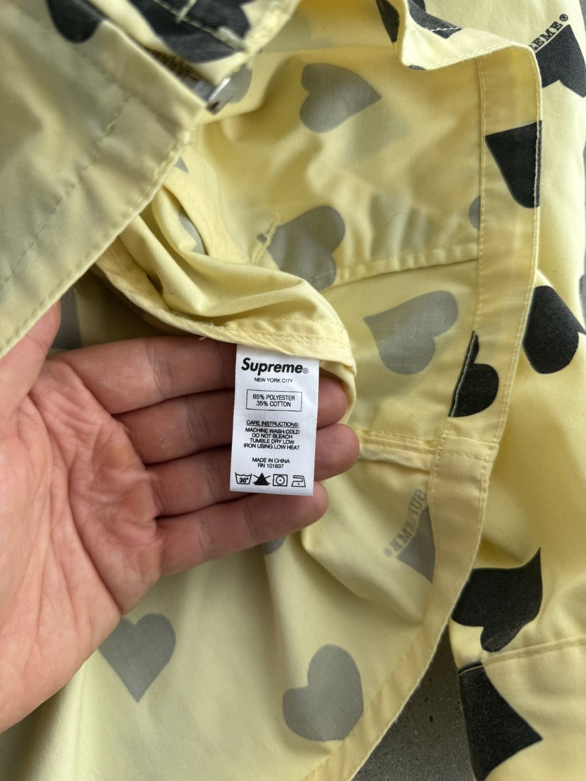 Supreme Supreme Light Jacket Heart Butter Yellow rare streetwear Size US L / EU 52-54 / 3 - 4 Thumbnail