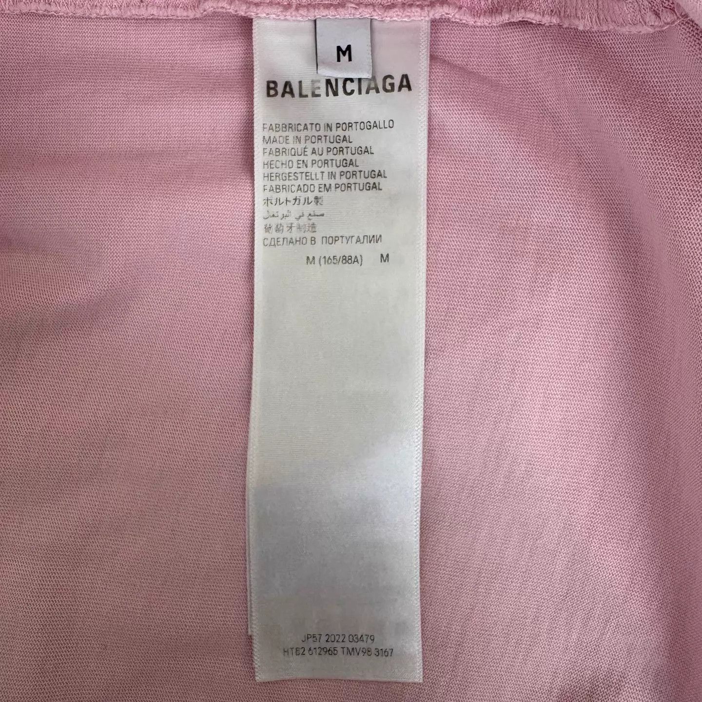 Balenciaga BALENCIAGA Oversized Wheat Logo Print Tee Sakura Pink Size M / US 6-8 / IT 42-44 - 4 Thumbnail