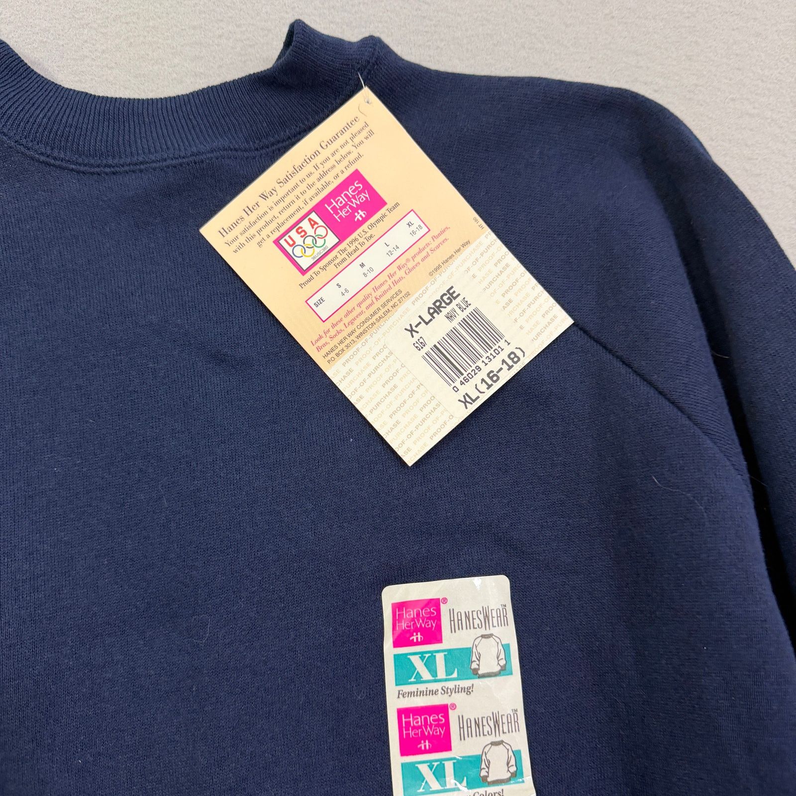 Hanes Vintage Hanes Her Way Sweatshirt Women's Extra Large Blue Size XL / US 12-14 / IT 48-50 - 3 Thumbnail
