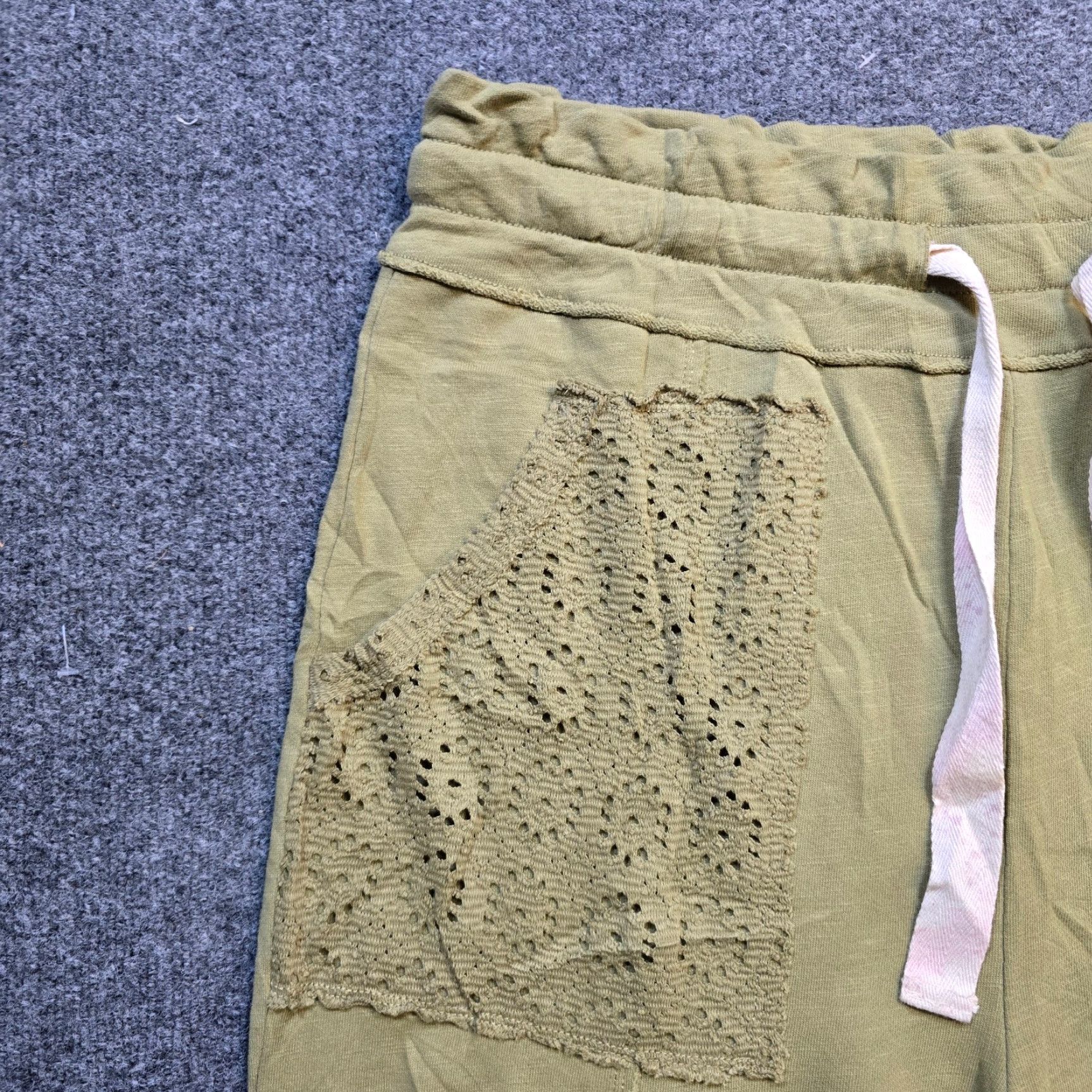 Vintage Daily Practice Pants Women L Green Wide Leg Crochet Sweatpants Casual Lounge Size 36" / US 14 / IT 50 - 7 Thumbnail