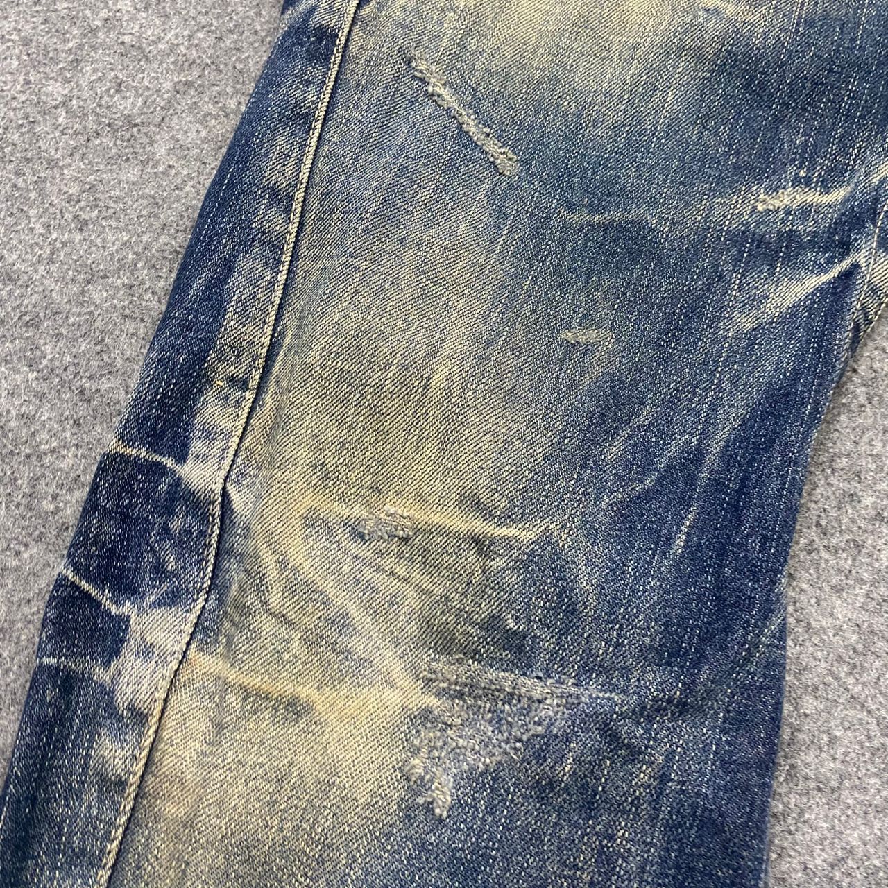 If Six Was Nine 💥Flare💥Vintage Rattle Trap Acid Wash Distressed Denim Size US 30 / EU 46 - 17 Thumbnail