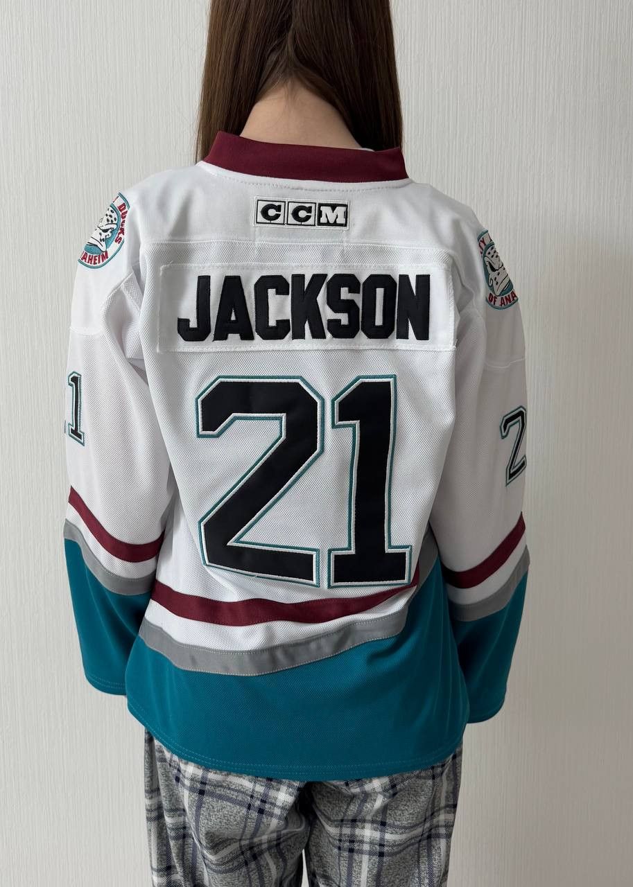 Ccm × NHL Junior size M Mighty Ducks Hockey Jersey #21 JACKSON Size US XXS / EU 40 - 3 Thumbnail