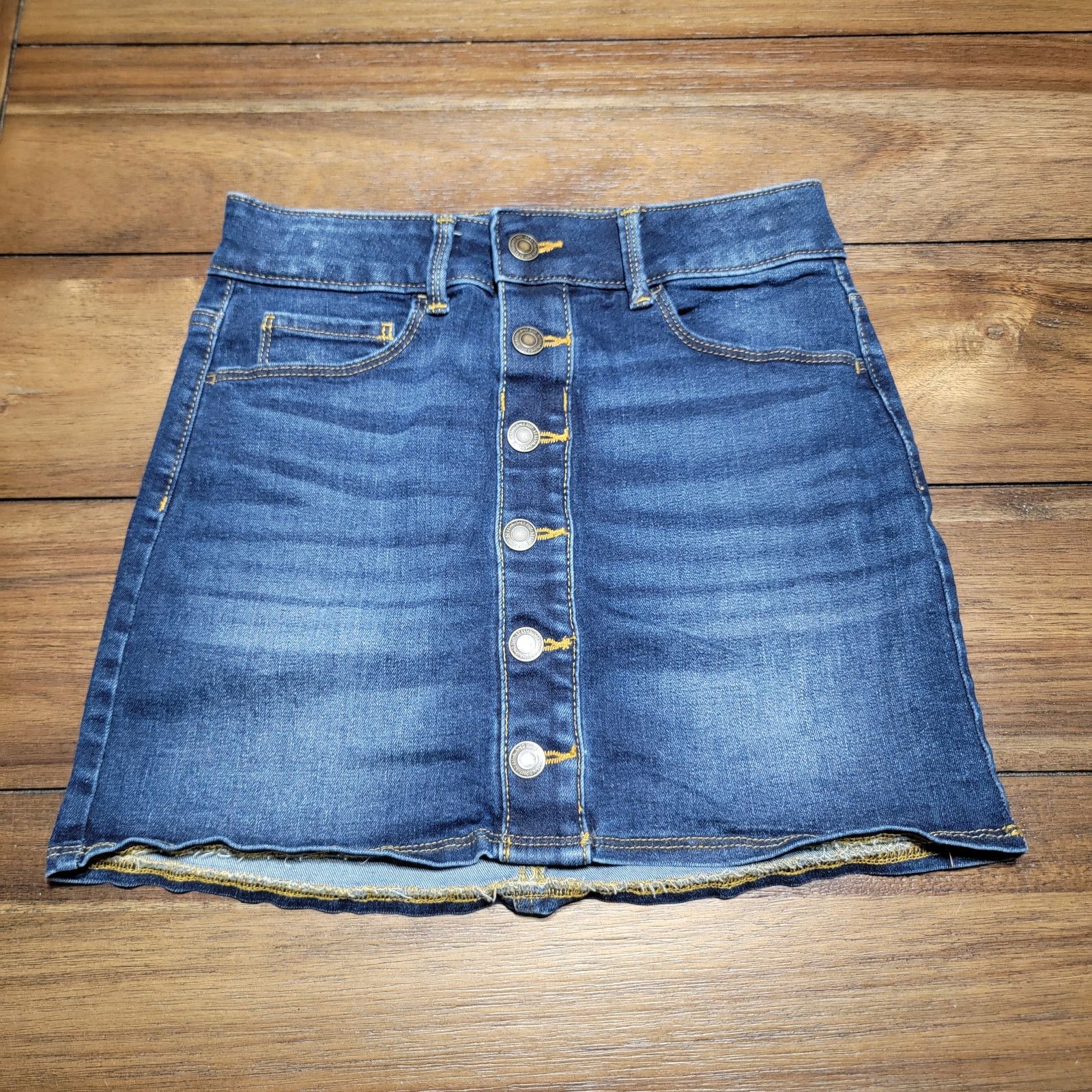 Other So Full Button Denim Mini Skirt - Size 10 Size 32" / US 10 / IT 46 - 1 Thumbnail