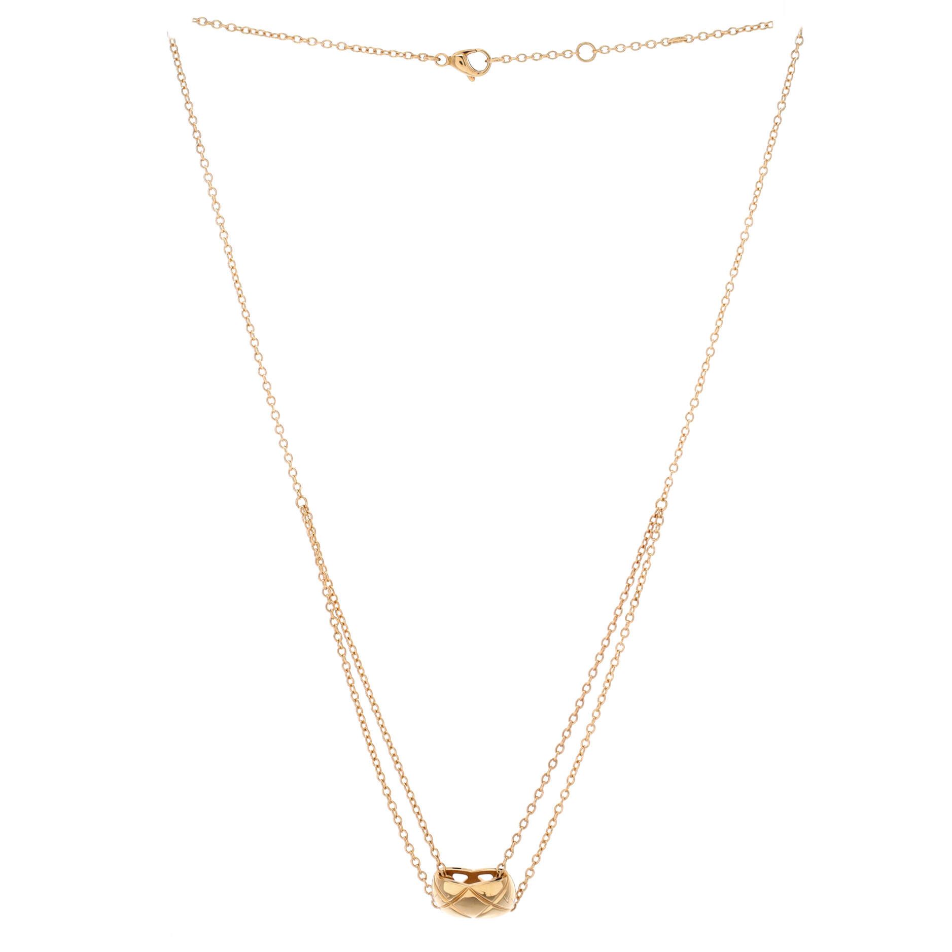 Chanel Coco Crush Double Chain Pendant Necklace 18K Yellow Gold Size ONE SIZE - 1 Thumbnail