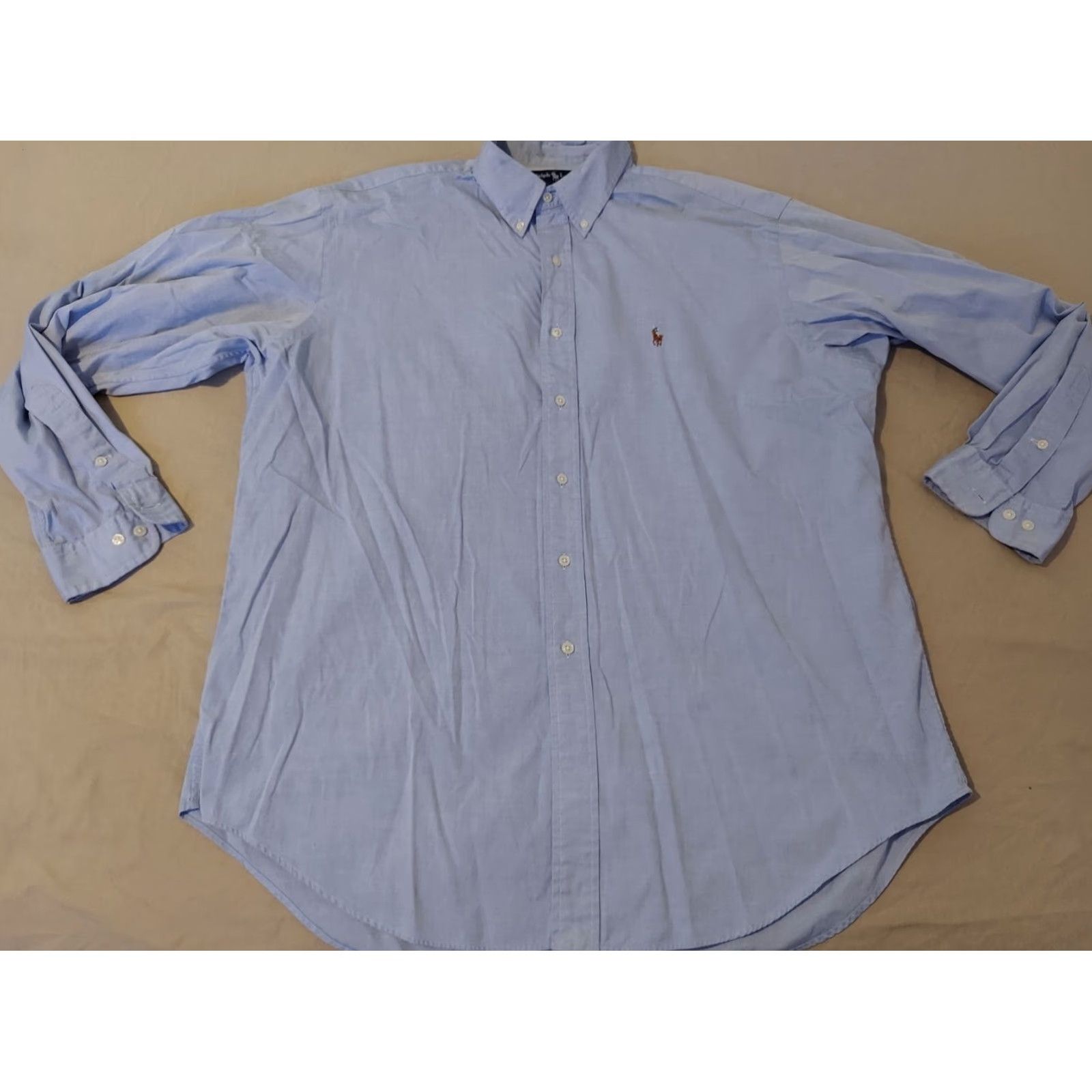 Polo Ralph Lauren Polo Ralph Lauren Shirt Mens Button-Up 17 34 35 Blue Cotton Long Sleeve Dress Shirt Size 46R - 2 Thumbnail