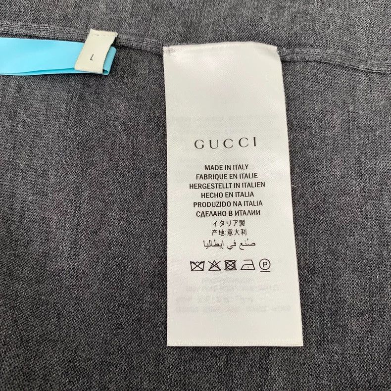 Gucci Gucci Dark gray bee embroidery wool round-neck long-sleeved Size US L / EU 52-54 / 3 - 6 Thumbnail