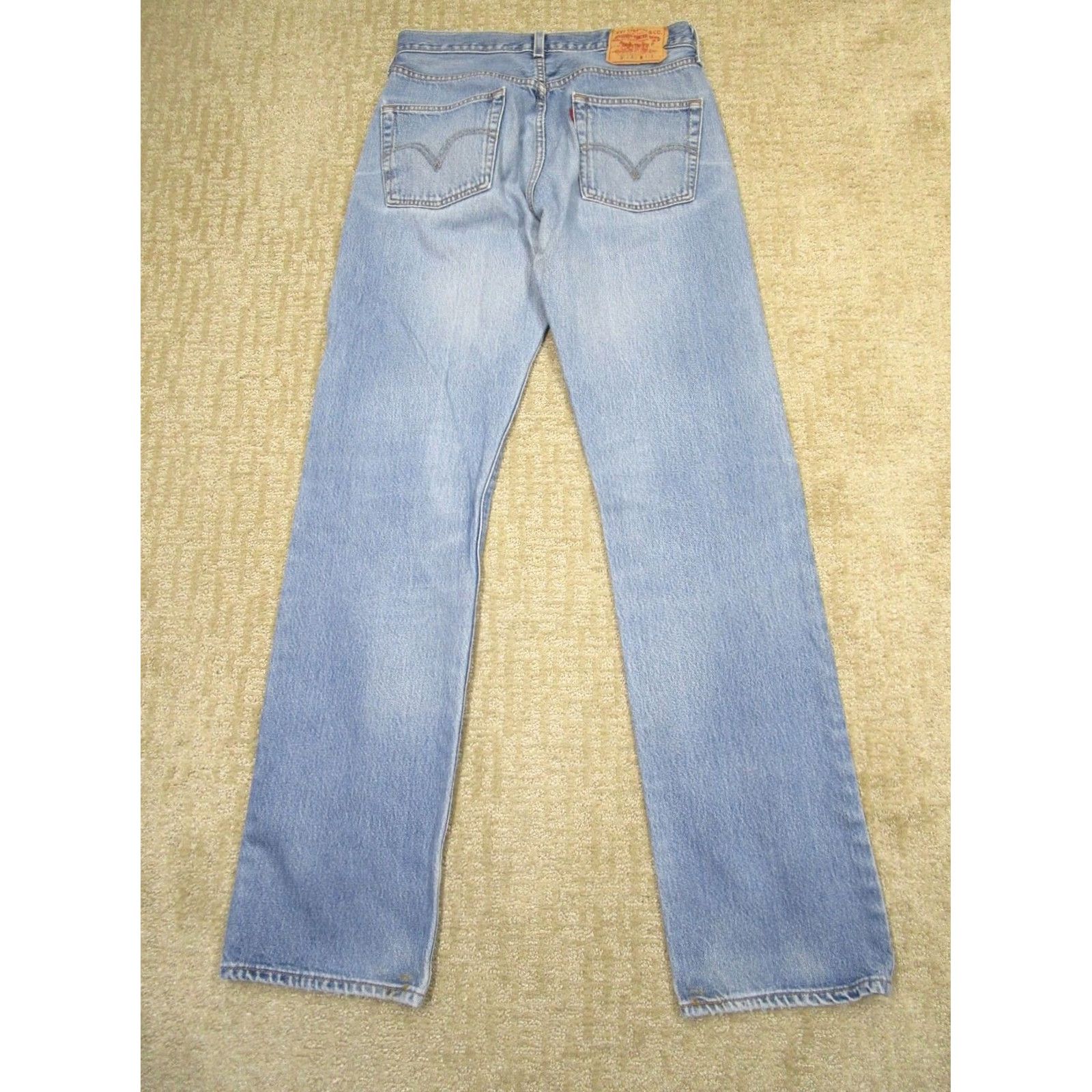 Levi's VINTAGE Levi's 501 XX Jeans Men 33x34 Light Blue Button Fly Pants Whisker 90s USA Mens Size US 33 - 3 Thumbnail