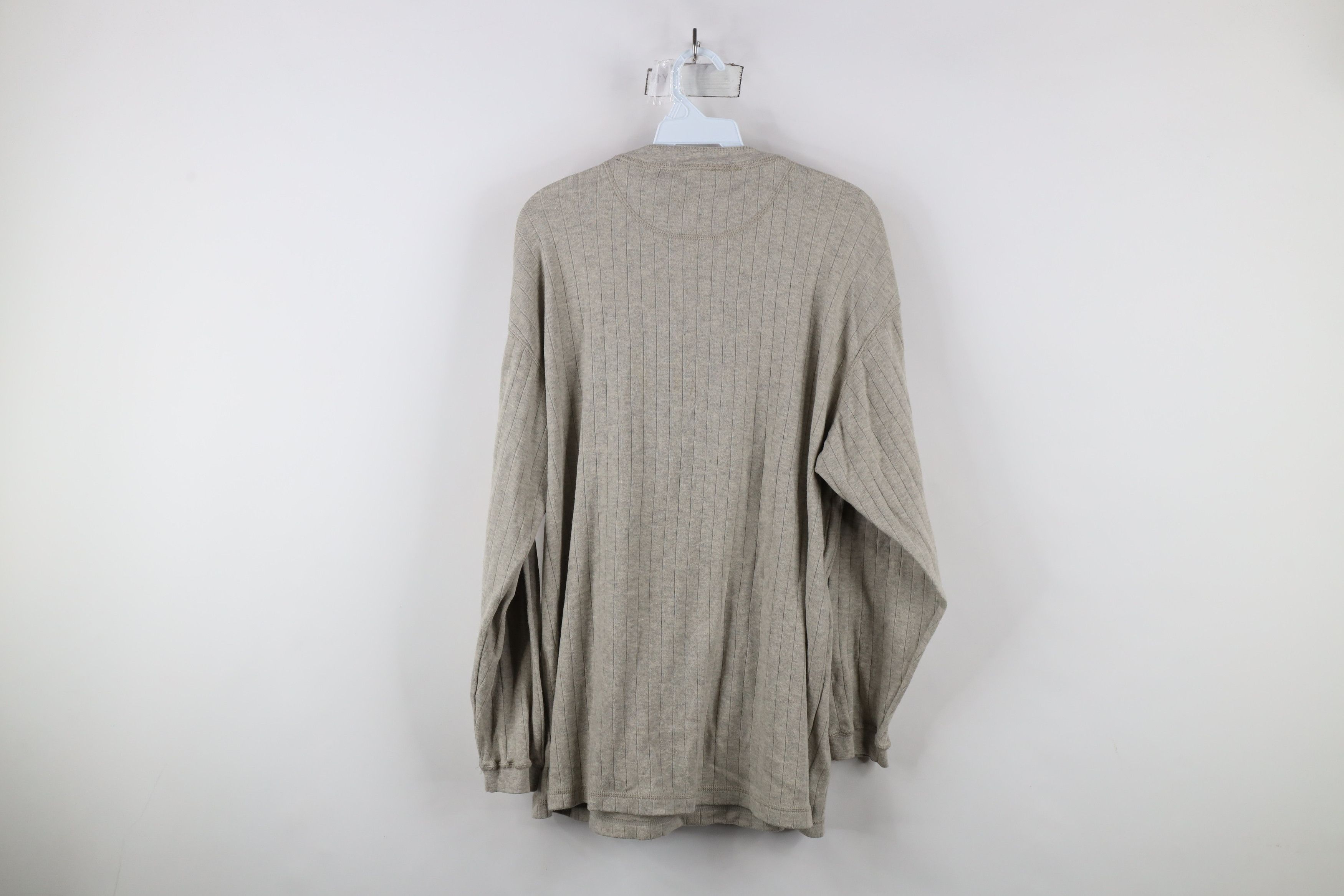 Vintage Vintage 90s Streetwear Knit Long Sleeve Henley T-Shirt Gray Size US L / EU 52-54 / 3 - 8 Thumbnail