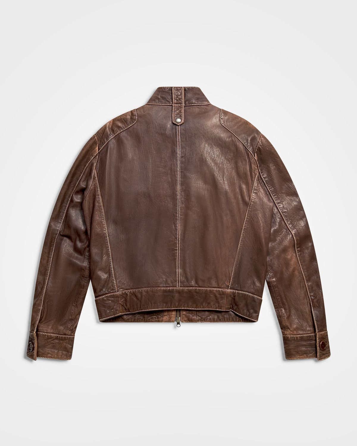 Dirk Bikkembergs Dirk Bikkembergs, Panelled Leather Moto Jacket Size US L / EU 52-54 / 3 - 2 Thumbnail