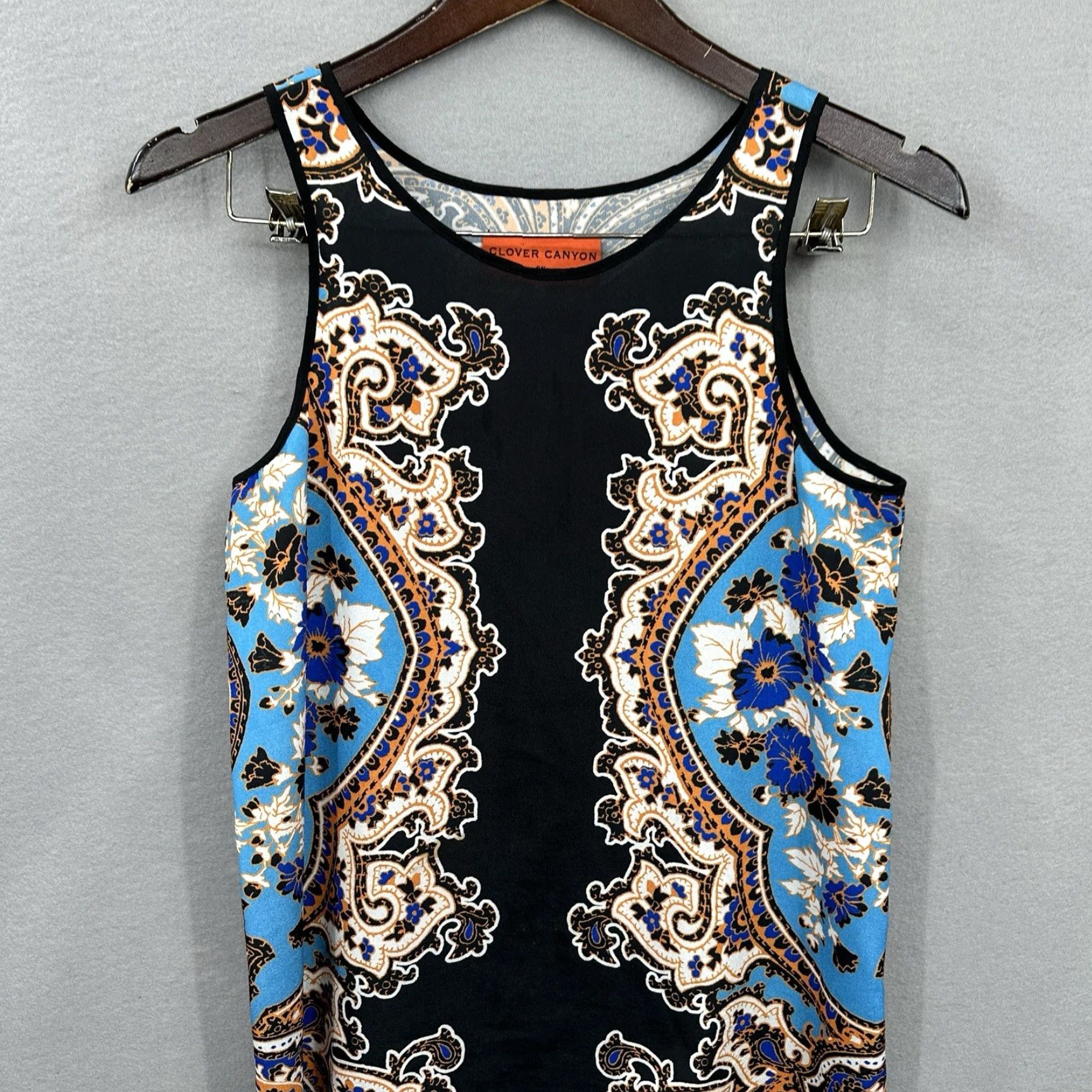 Clover Canyon Clover Canyon Tank Top Womens XS Black Paisley Crew Neck Casual Sleeveless Basic Shirt Size XS / US 0-2 / IT 36-38 - 3 Thumbnail