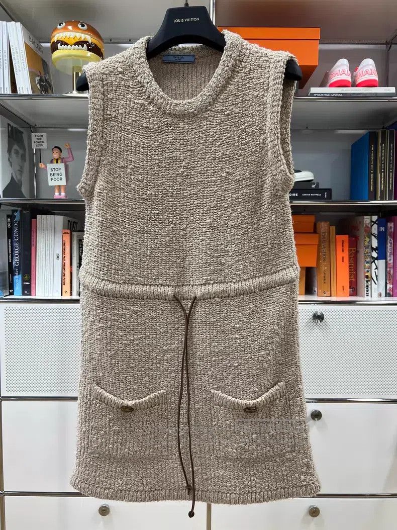 Prada Prada Light brown knitted leather lacing dress Size XS / US 0-2 / IT 36-38 - 1 Thumbnail