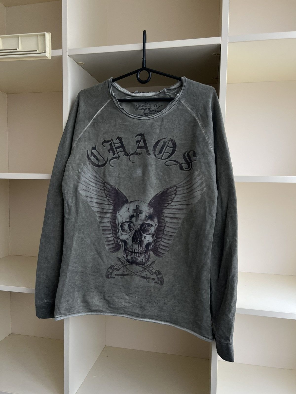 Vintage Y2K Key Largo CHAOS Skull Long Sleeve T-Shirt Size US M / EU 48-50 / 2 - 2 Thumbnail