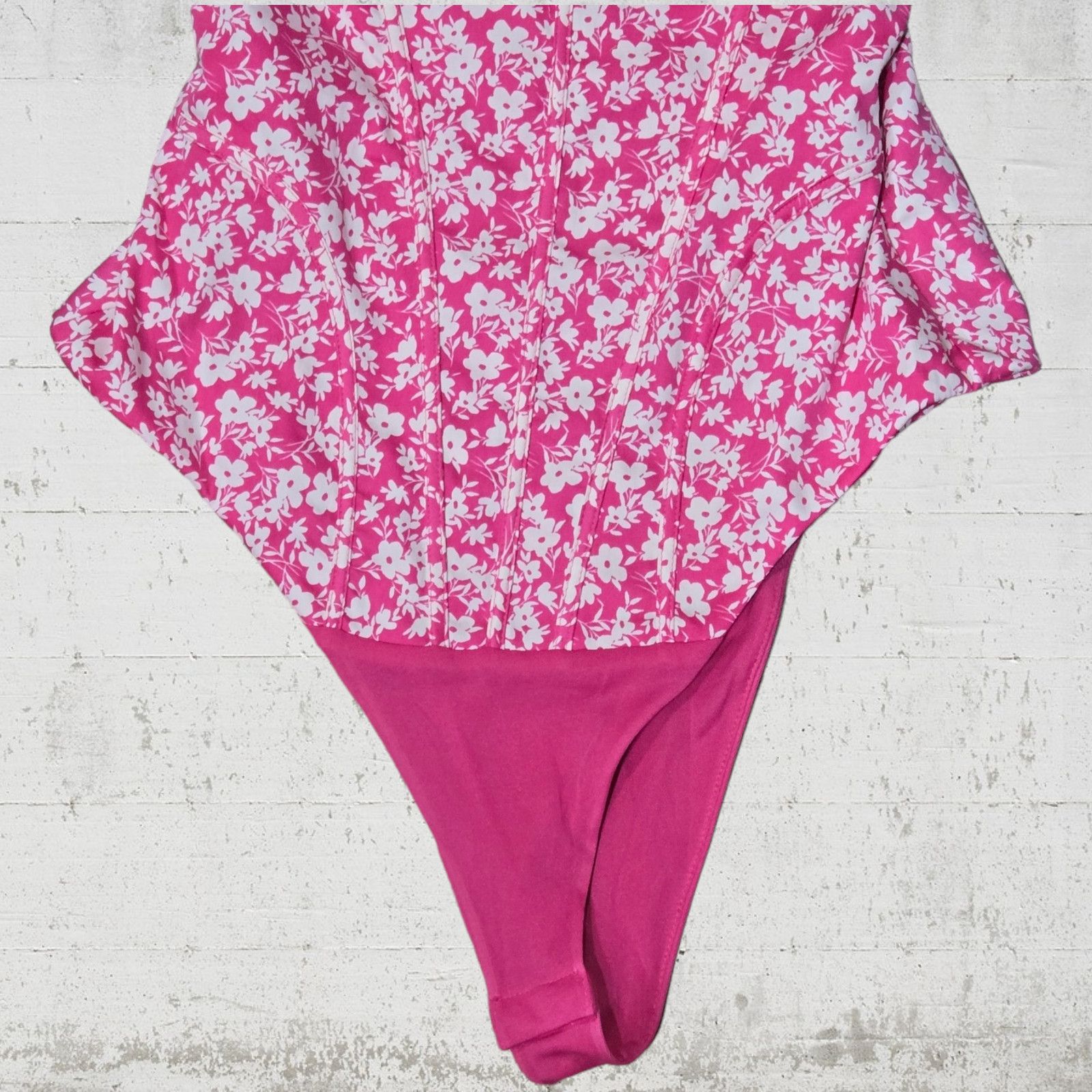 Zara Zara Pink Floral Corset Bodysuit Size Small Size S / US 4 / IT 40 - 6 Thumbnail
