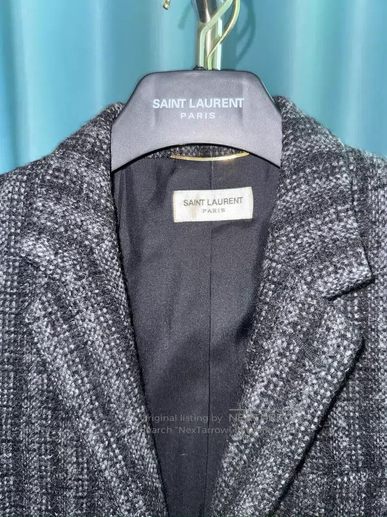 Saint Laurent Paris Saint Laurent Paris Gray and Black Vertical Stripe Wool Su Size XS / US 0-2 / IT 36-38 - 3 Thumbnail