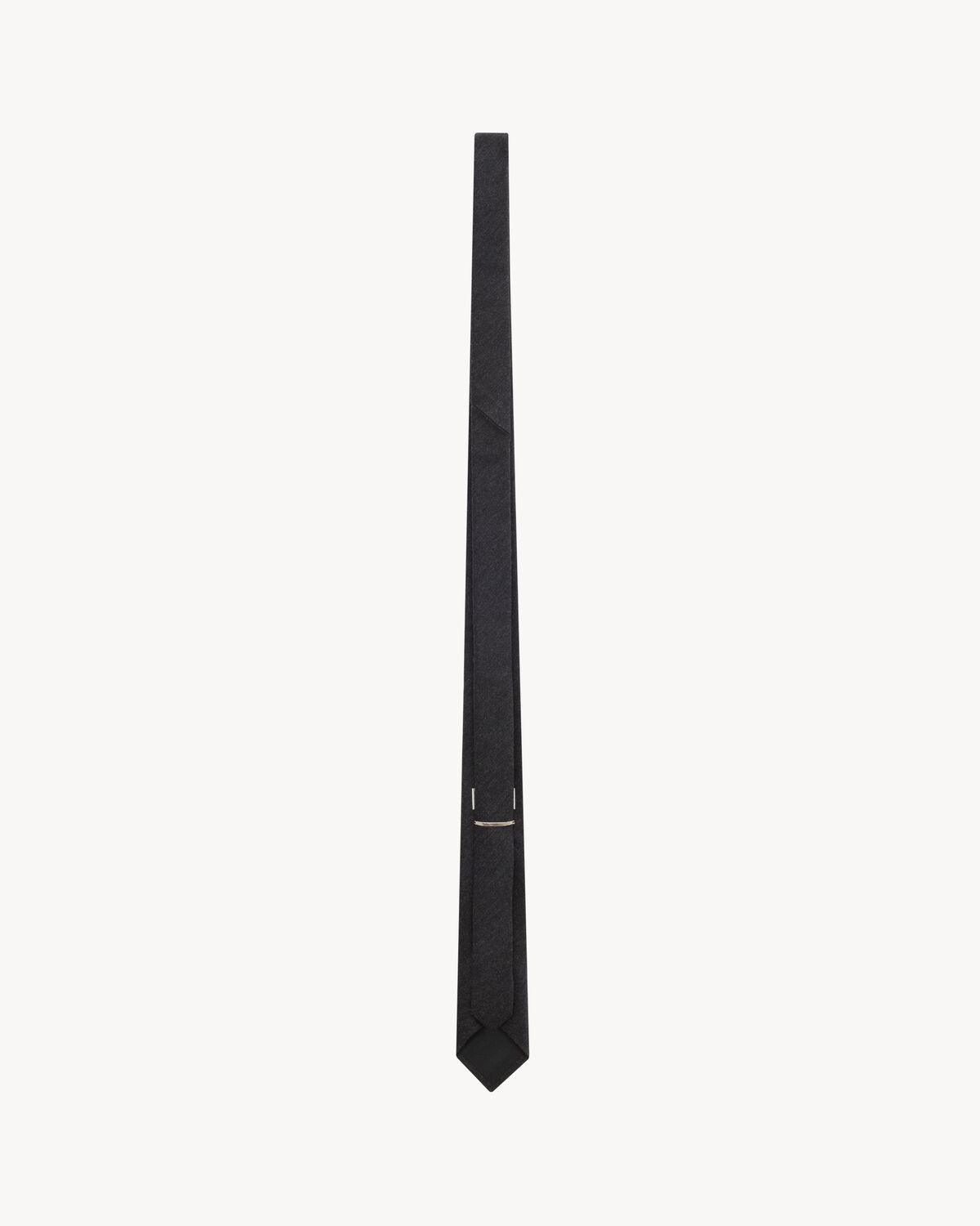 Saint Laurent Paris o1s1wg110126 797394 Size: L / Tie in Silk and Wool in Black Size ONE SIZE - 2 Thumbnail