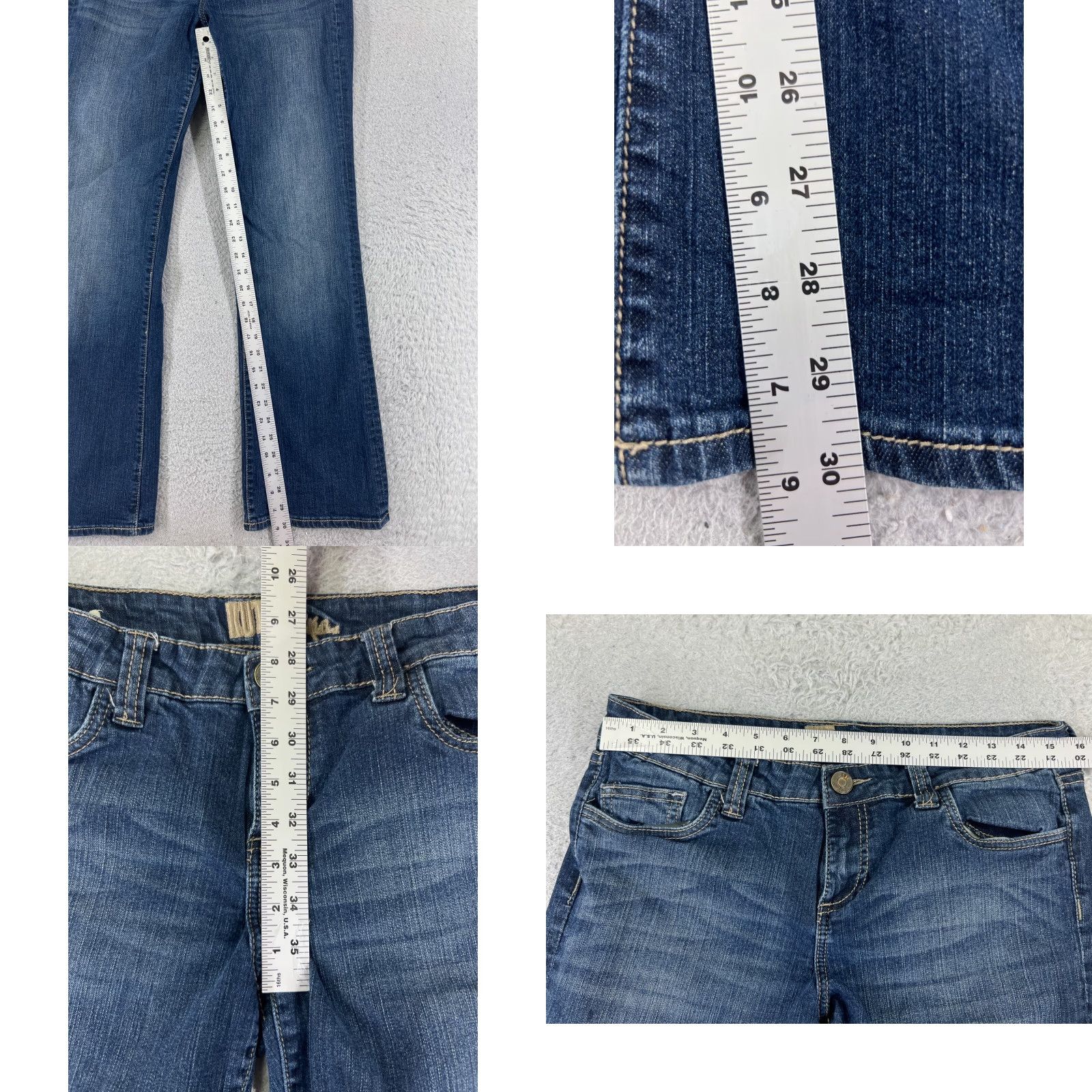 Vintage KUT from the Kloth Jeans Women 8 Blue Denim Bootcut Low Rise 30x30 Cotton Distressed Embroidered Logo Regular 30 in Inseam Size 30" / US 8 / IT 44 - 8 Thumbnail
