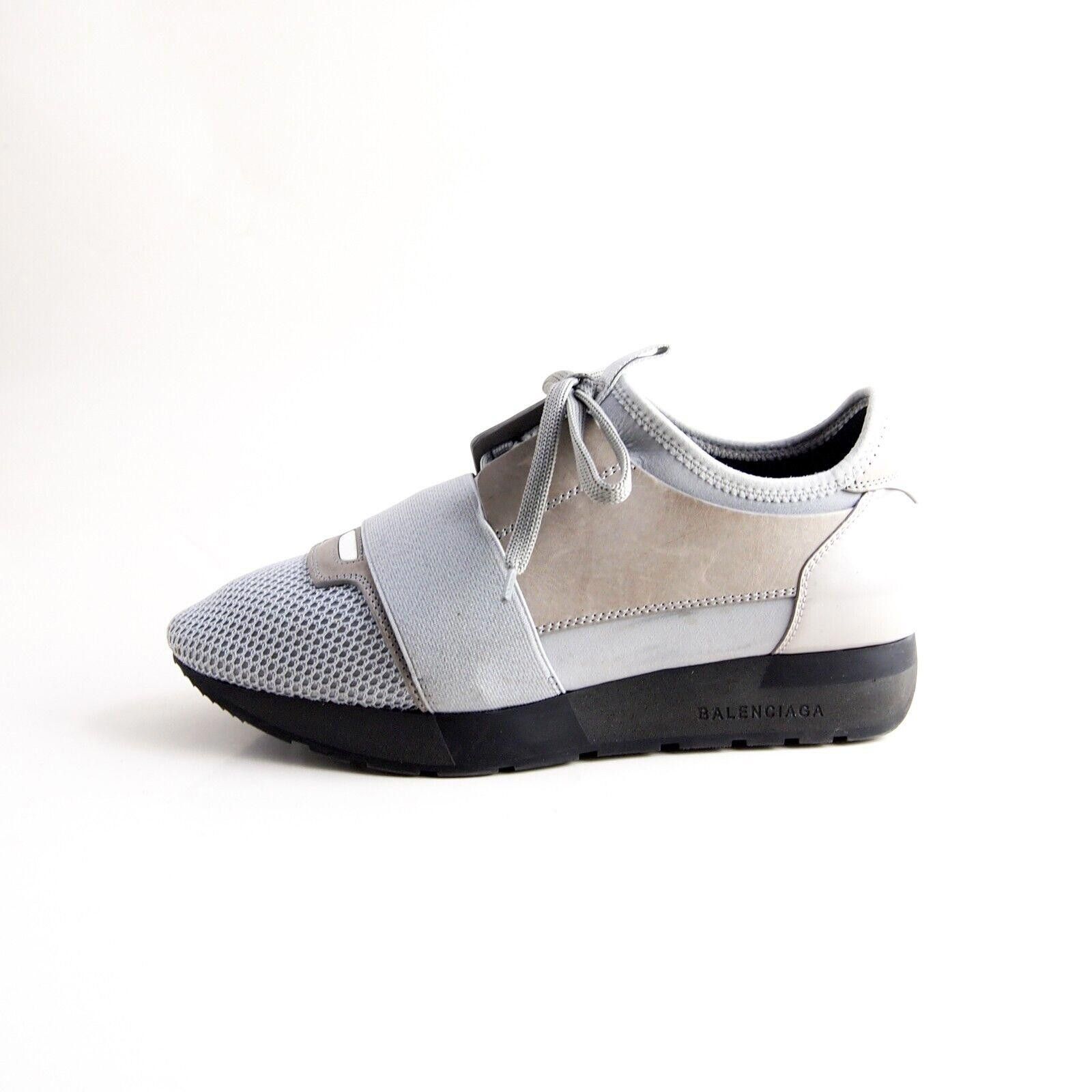 Balenciaga Balenciaga Race Runner Sneakers Gray Mesh Leather EU 37 US 7 Size US 7 / IT 37 - 1 Thumbnail