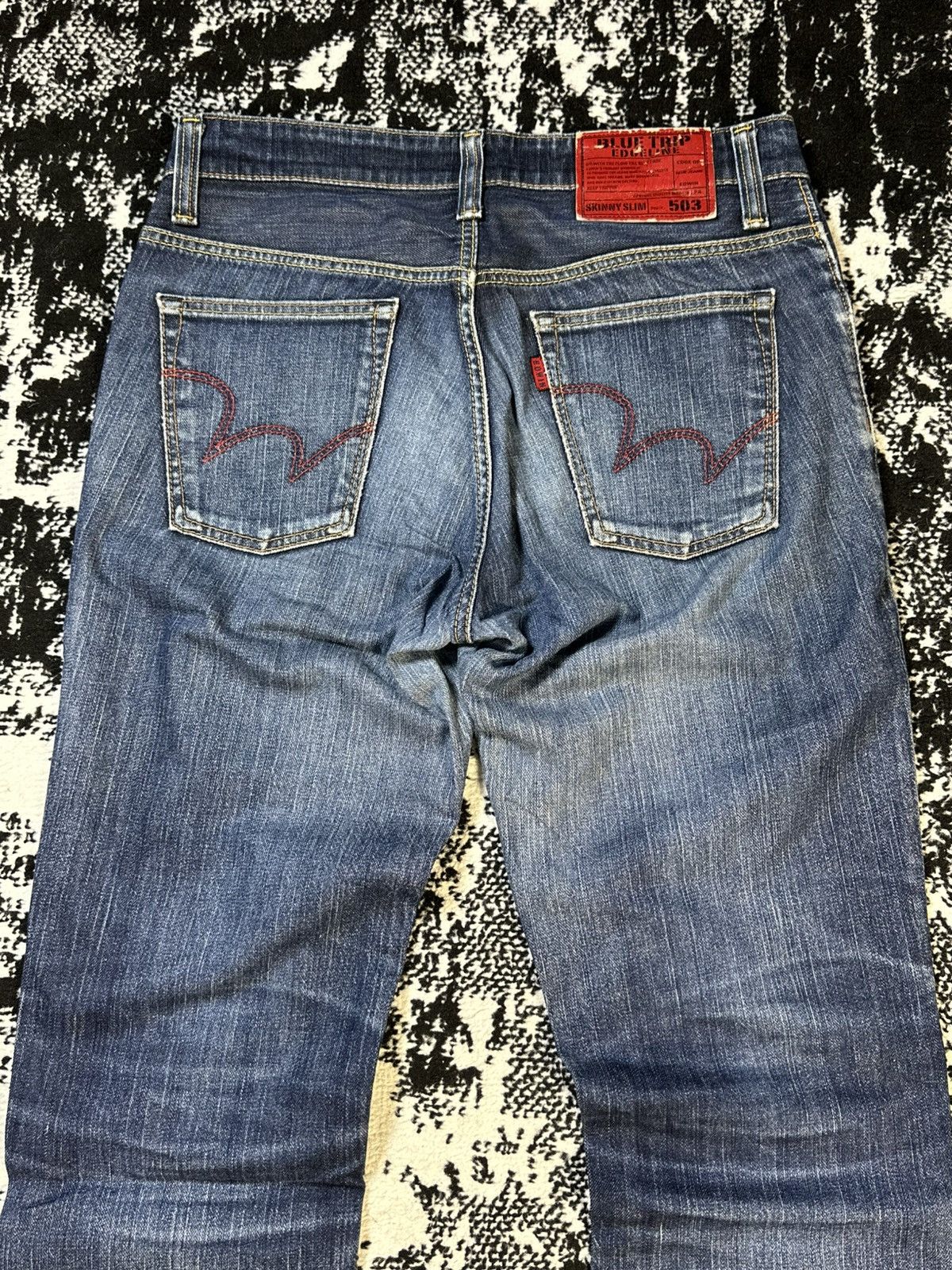 Undercover 2000s Flare Edwin 503 Blue Trip Mud Washed Denim Size US 30 / EU 46 - 12 Thumbnail