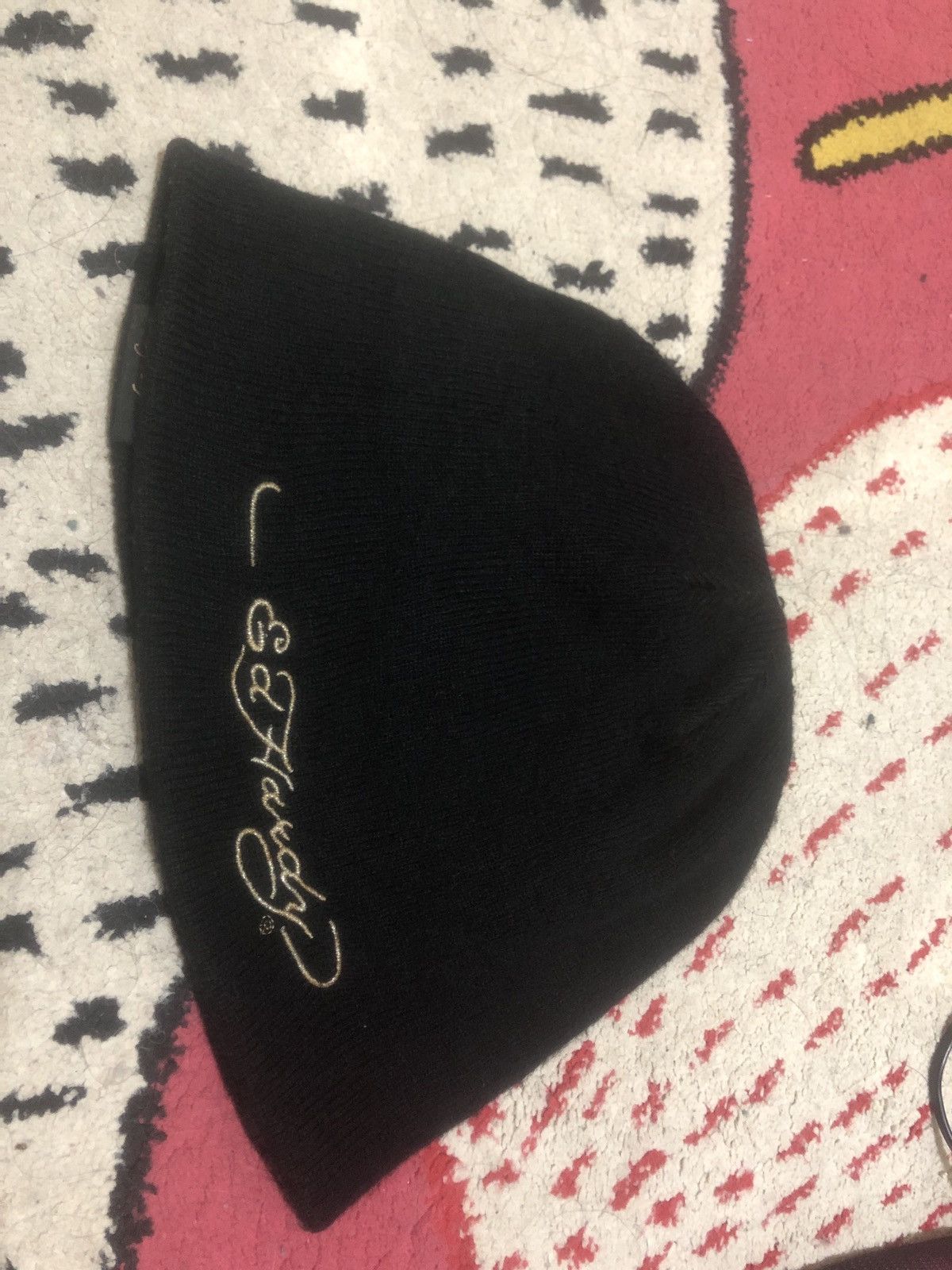 Ed Hardy Rare! CRAZY Y2K DON Ed Hardy Design Beanie Hat Size ONE SIZE - 3 Thumbnail