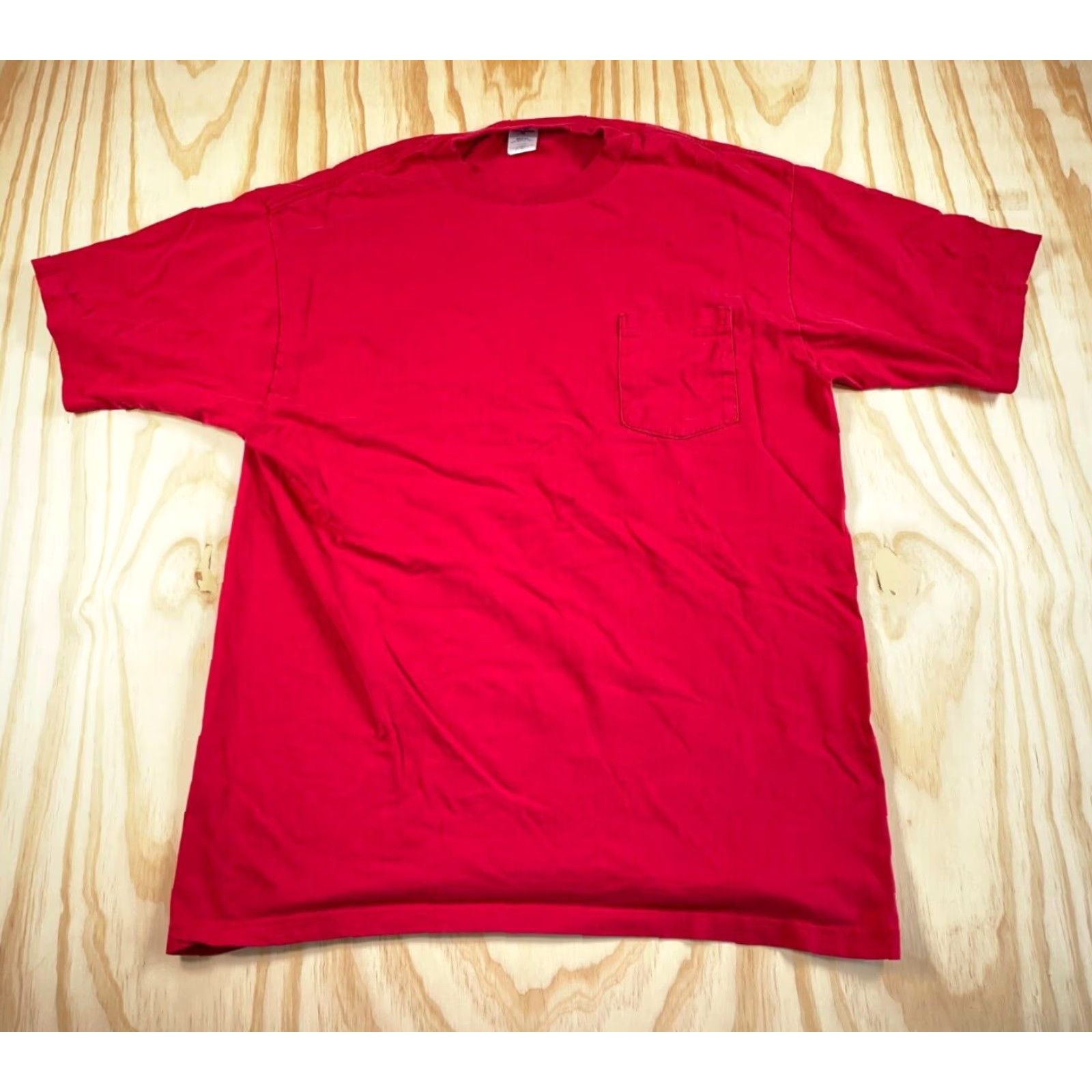 Vintage VINTAGE TownCraft Polo Pocket T-Shirt Adult Large Red Single Stitch USA Made 80s Retro Mens Size US L / EU 52-54 / 3 - 2 Thumbnail