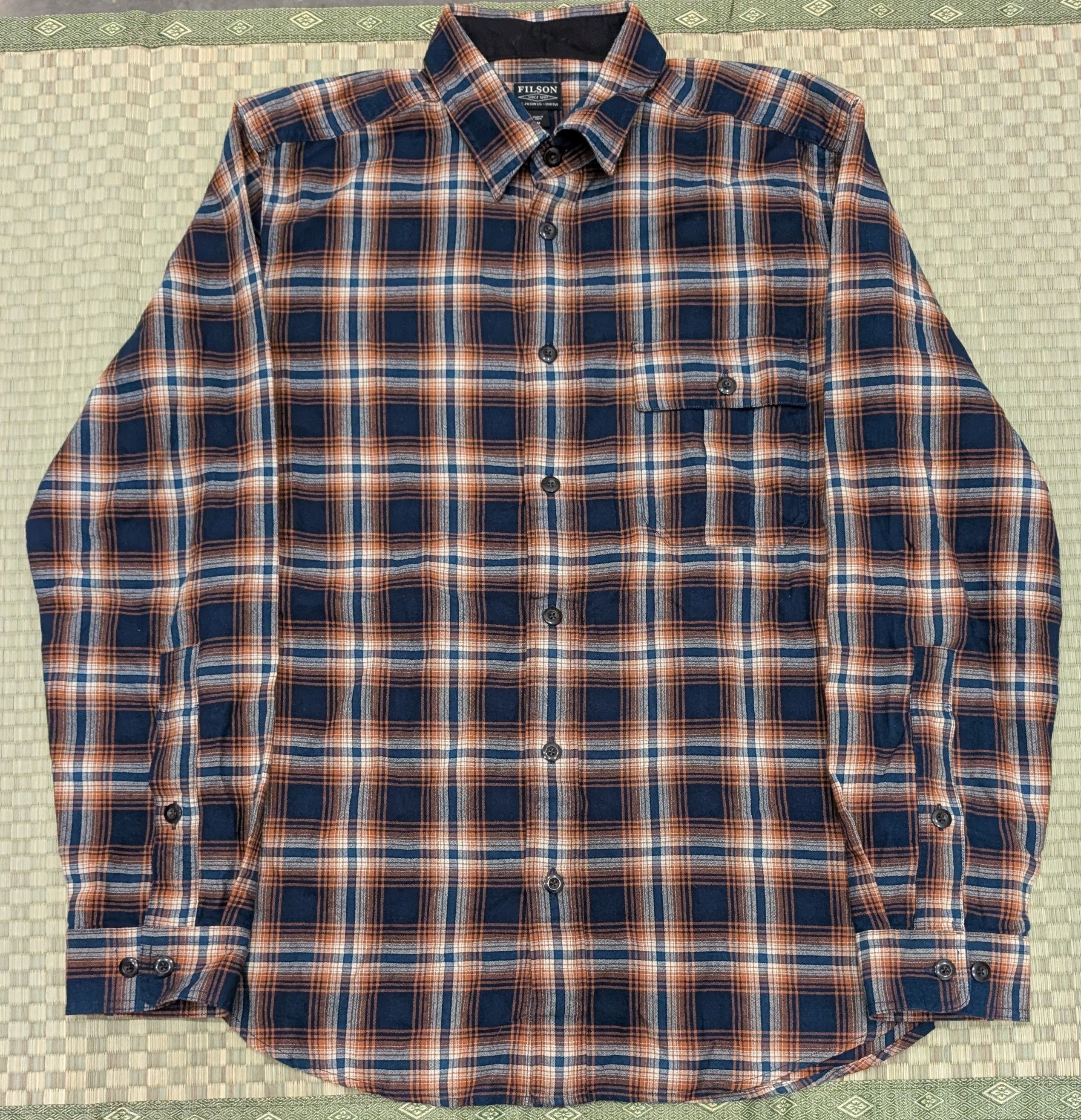 Filson Filson Rustic Oxford Button Up Shirt Indigo Rust Size US M / EU 48-50 / 2 - 1 Thumbnail