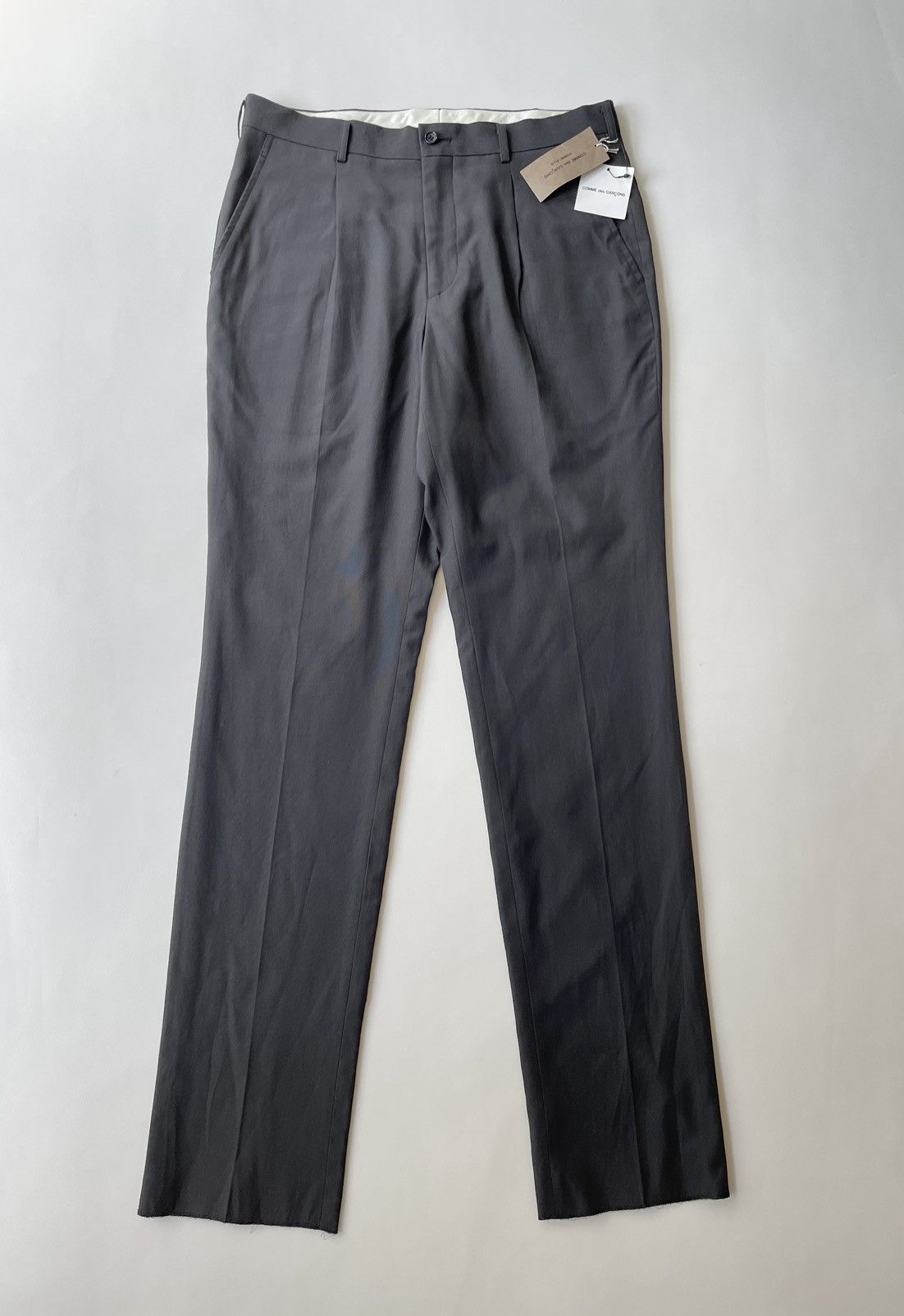 image of Comme Des Garcons x Comme Des Garcons Homme Plus A/w 05 Gray Nylon Mesh Trousers in Steel Gray (Siz