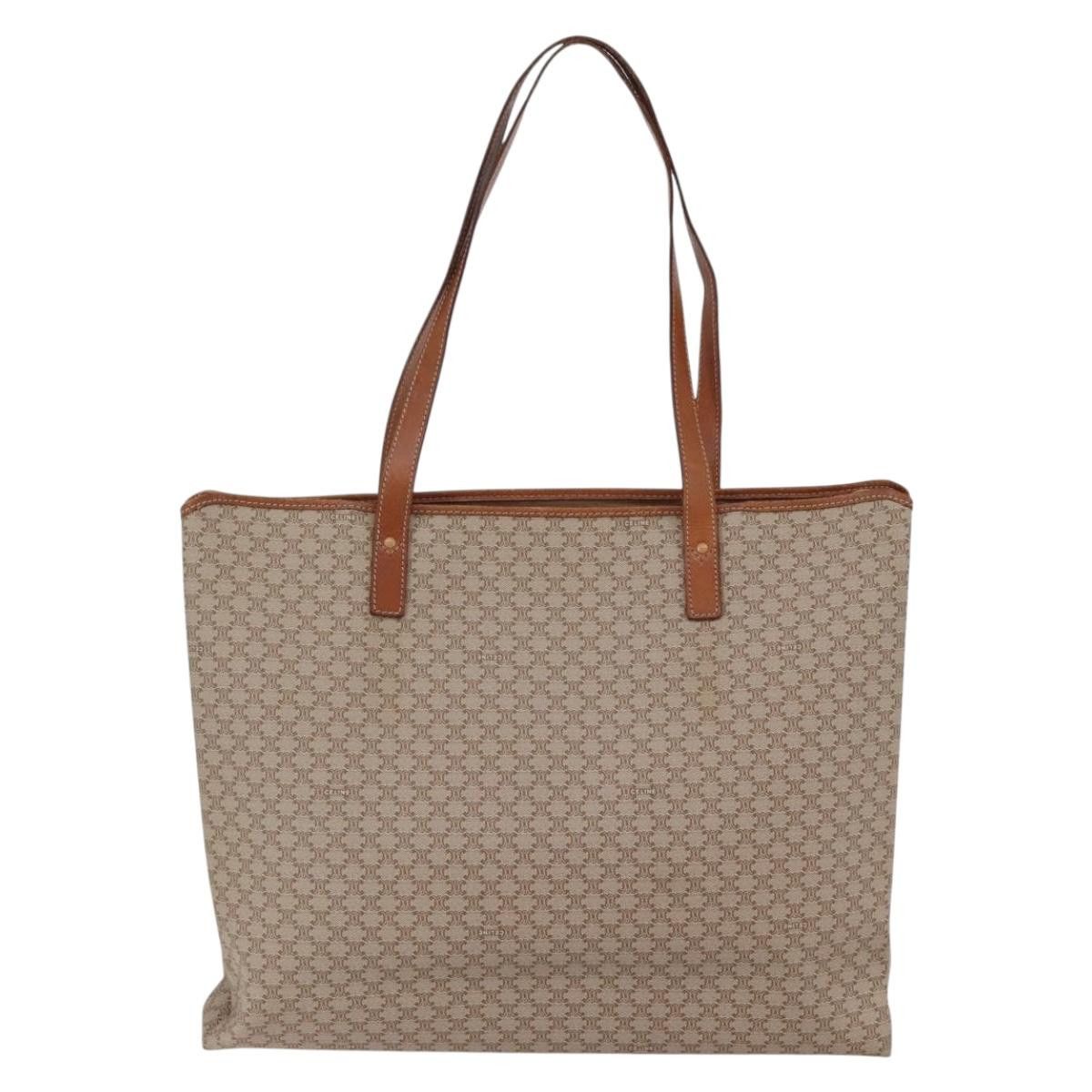 Celine CELINE Macadam Canvas Tote Bag Pvc Beige Gold Size ONE SIZE - 3 Thumbnail