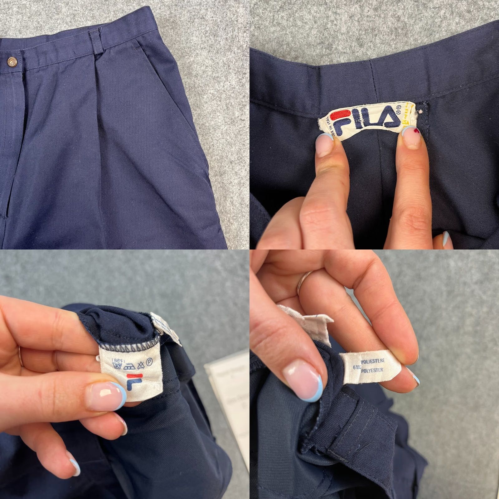 Fila VINTAGE FILA Womens Cotton Shorts Pleated 27 UK 8 Navy Blue Made In Italy Size 30" / US 8 / IT 44 - 8 Thumbnail