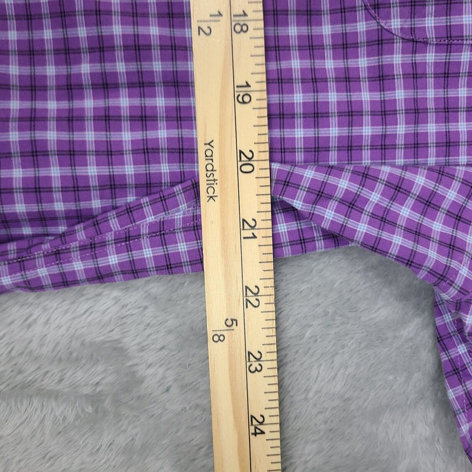 Lauren Ralph Lauren Ralph Lauren Classic Fit Purple Plaid Long Sleeve Button Dow Size US XL / EU 56 / 4 - 4 Thumbnail