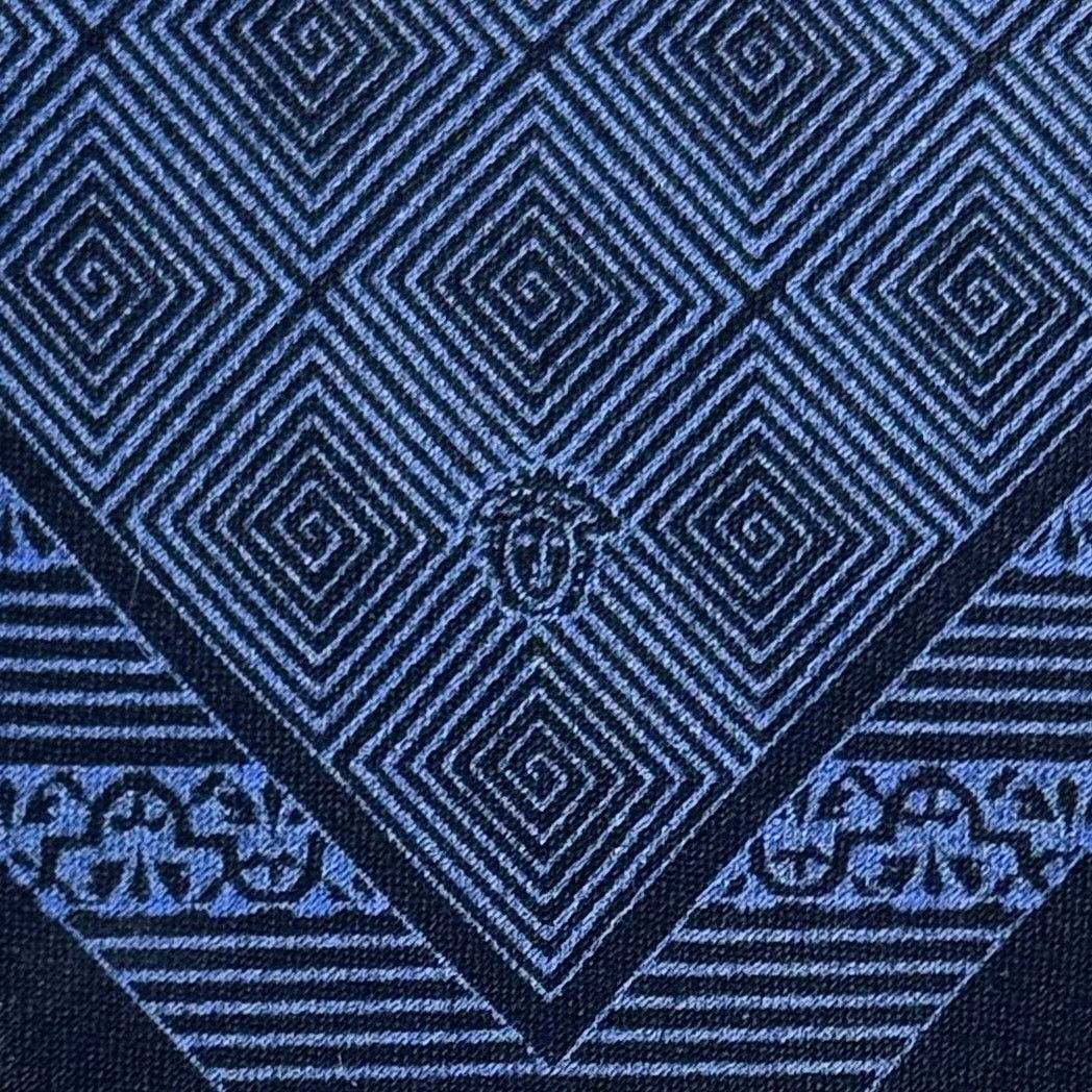 Versace Versace Navy Abstract Pattern Tie Size ONE SIZE - 4 Thumbnail