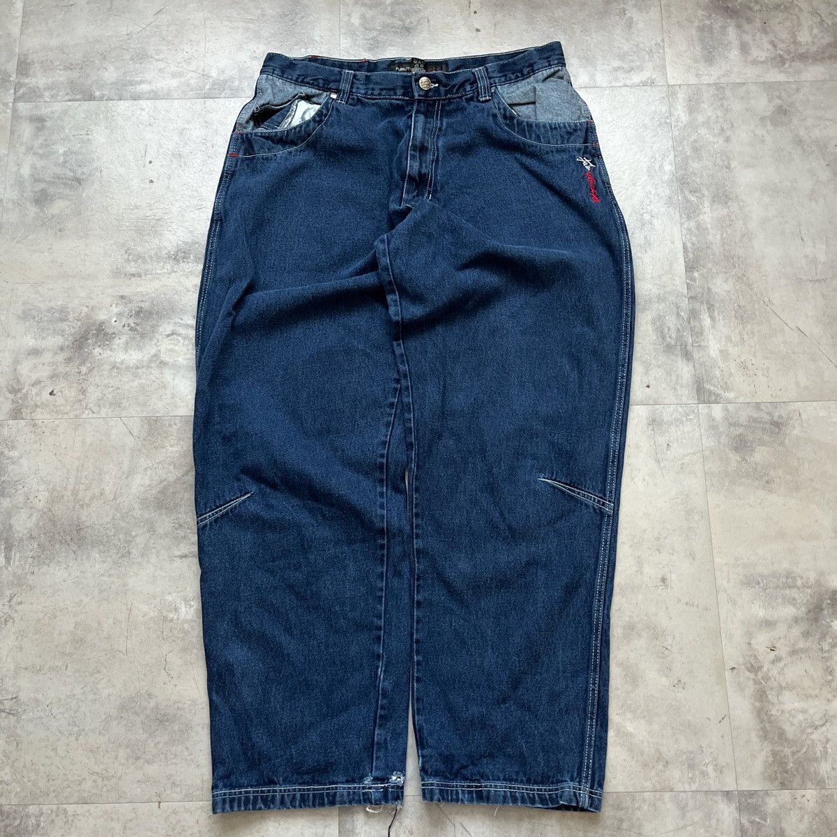 Fubu × Vintage Y2K Vintage Dark Wash Fubu Baggy Jeans Size US 36 / EU 52 - 1 Thumbnail